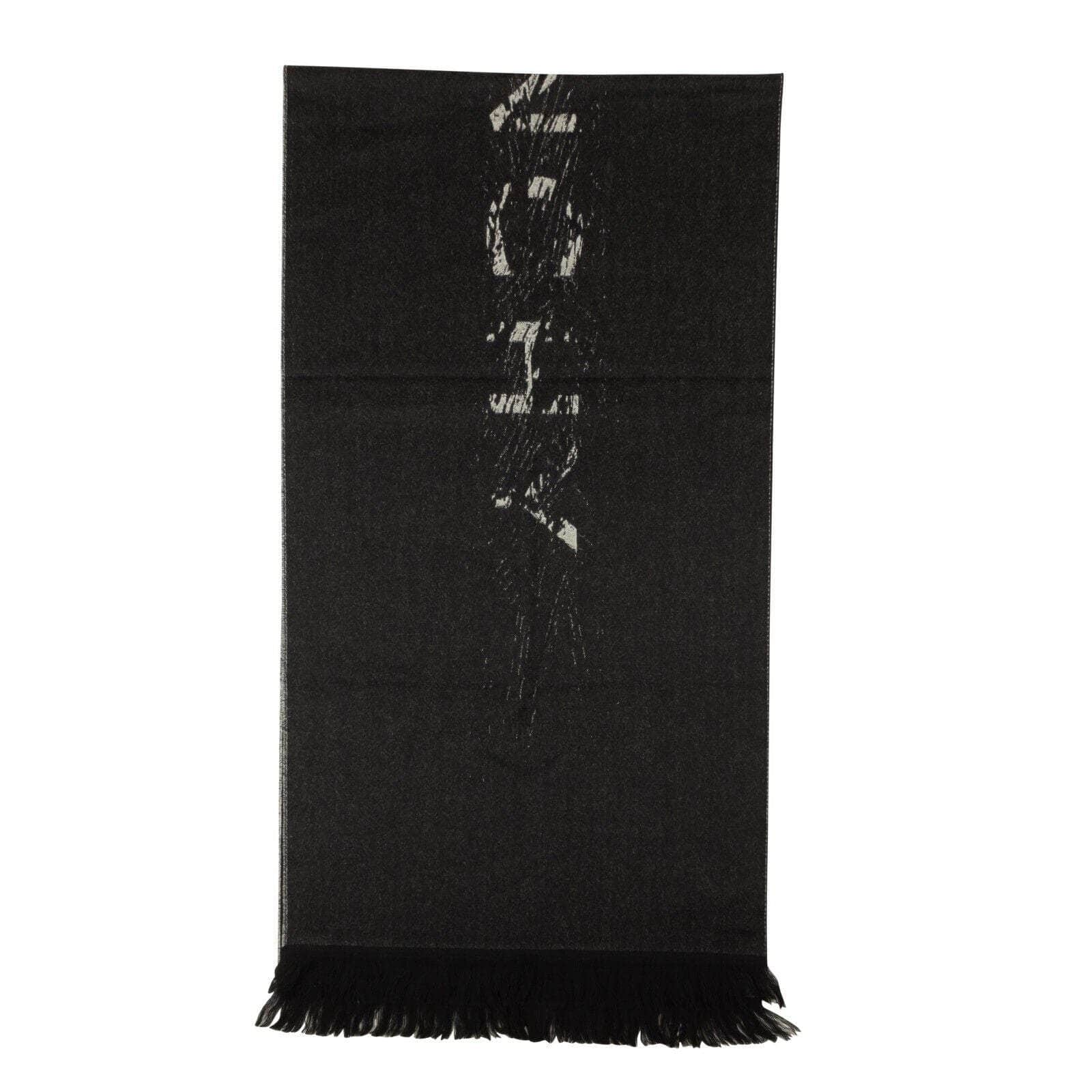 Givenchy 250-500, channelenable-all, chicmi, couponcollection, gender-mens, givenchy, main-accessories, mens-shoes, size-os OS Men's Black Wool Logo Print Knit Scarf 95-GVN-3052/OS 95-GVN-3052/OS
