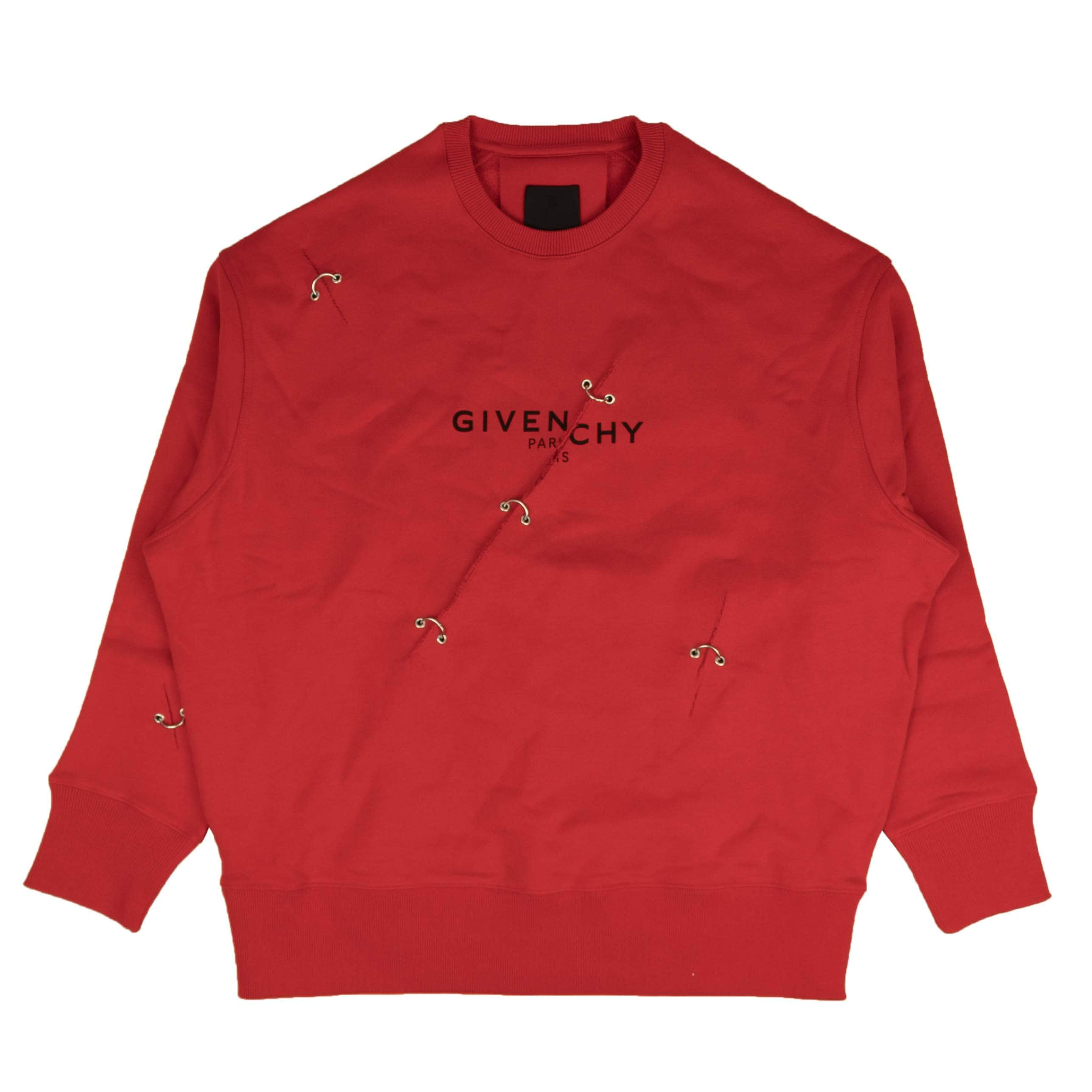 Givenchy 95-GVN-1076/S NWT GIVENCHY Red Oversized Metal Detail Crewneck Sweatshirt Size S $1250 95-GVN-1076/S