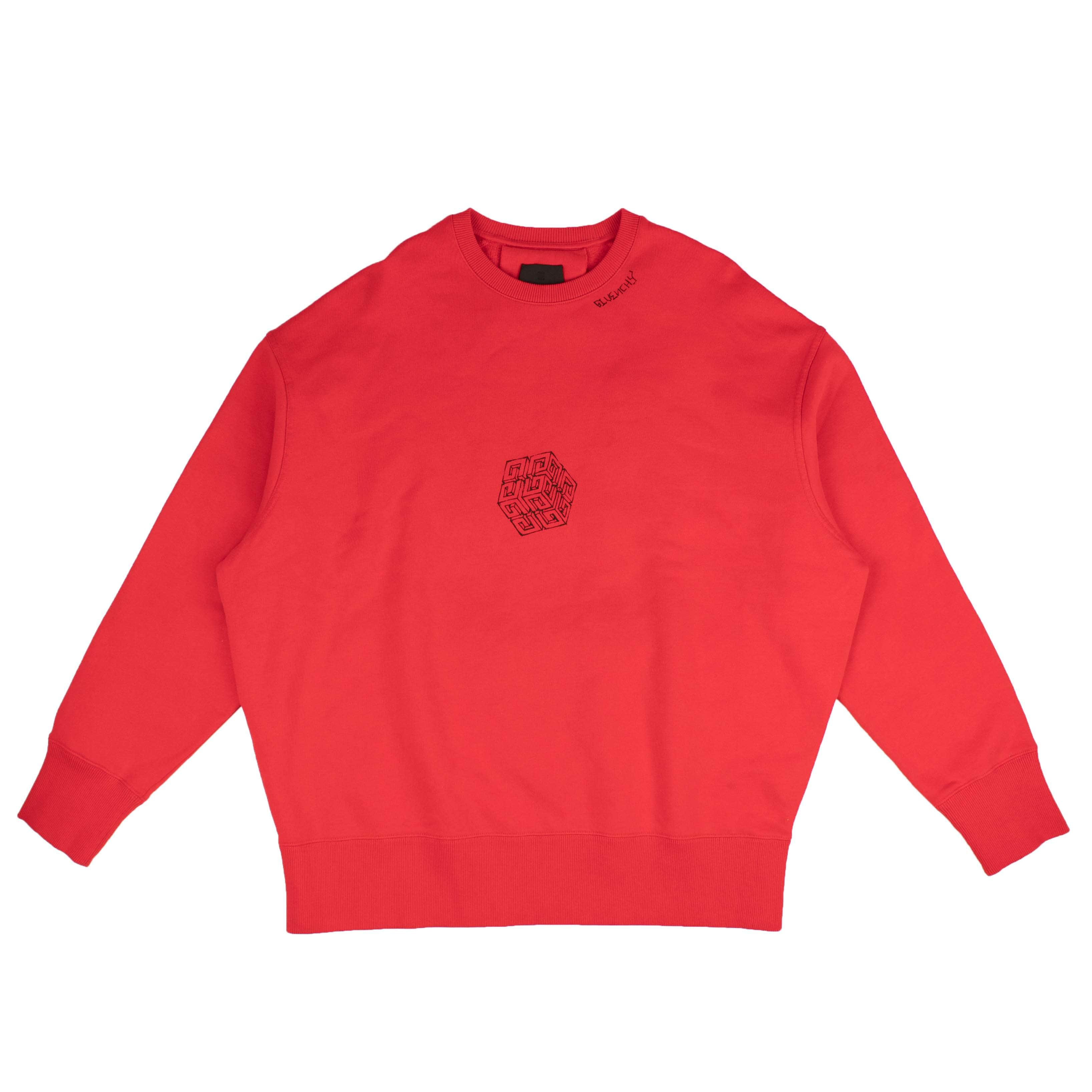 Givenchy 95-GVN-1077/S NWT GIVENCHY Red 4G Cubix Oversized Sweatshirt Size S $965 95-GVN-1077/S