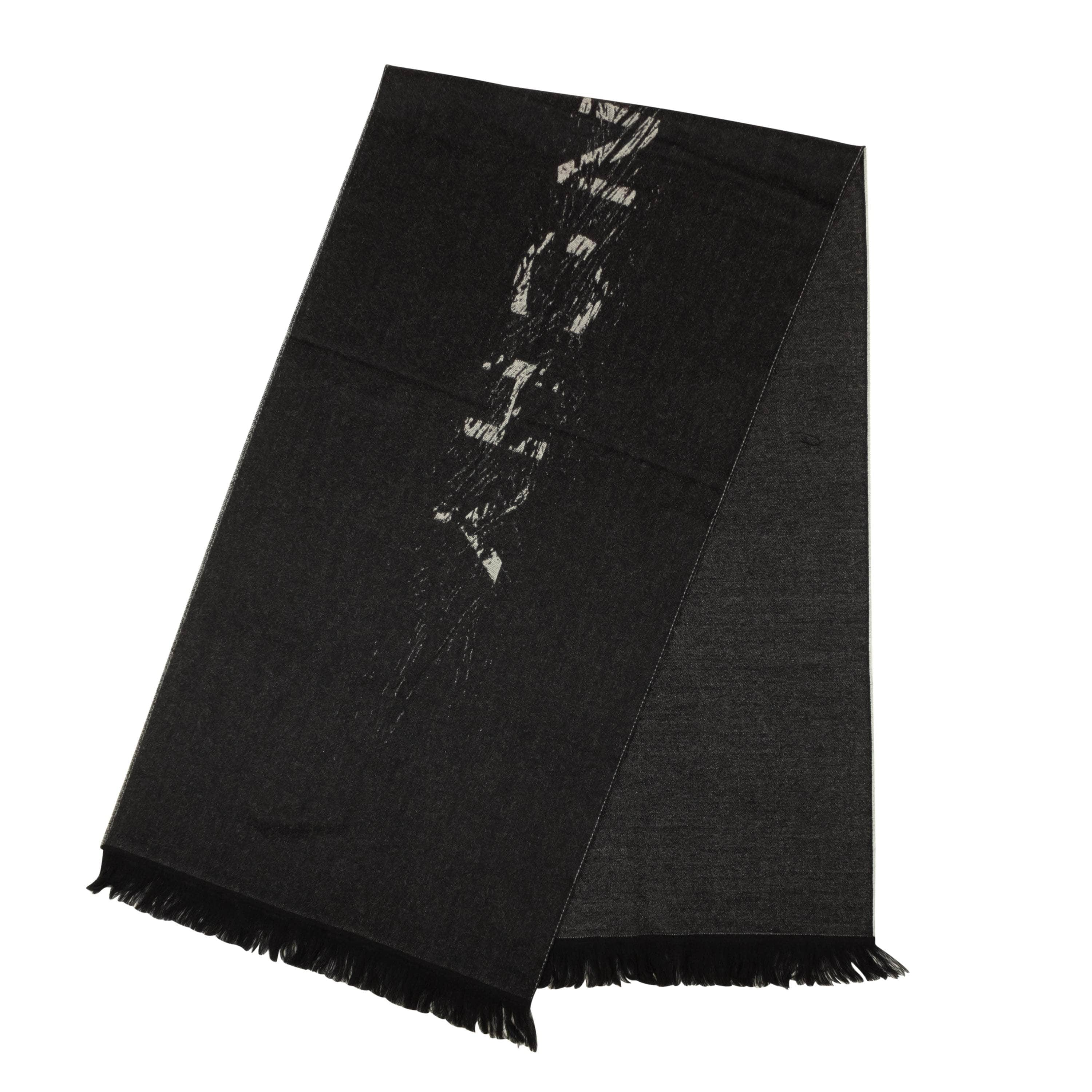 Givenchy 95-GVN-3052/OS NEW GIVENCHY Black Wool Logo Print Knit Scarf Size OS $400 95-GVN-3052/OS