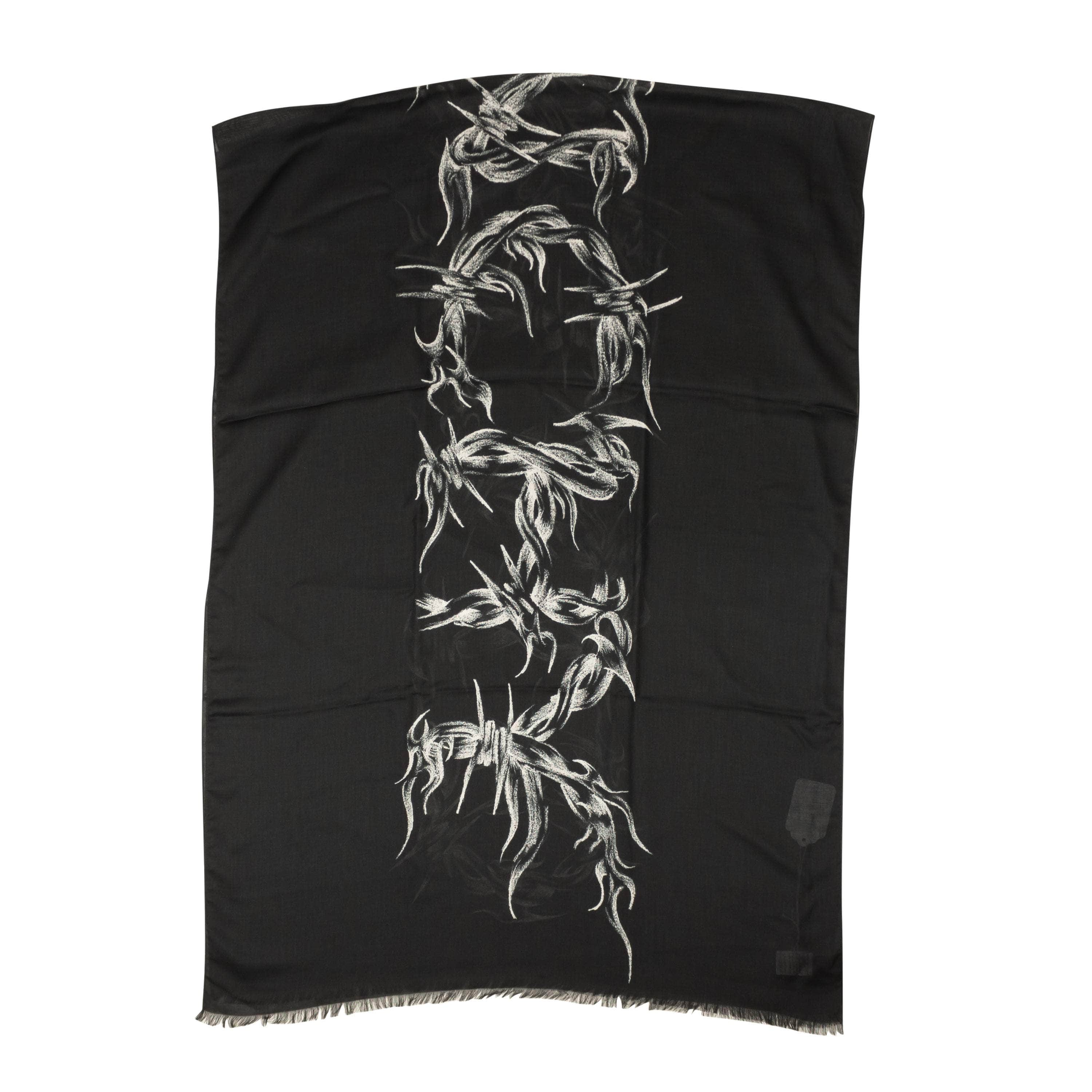 Givenchy 95-GVN-3054/OS NEW GIVENCHY Black Cashmere Blend Barbed Wire Scarf Size OS $480 95-GVN-3054/OS