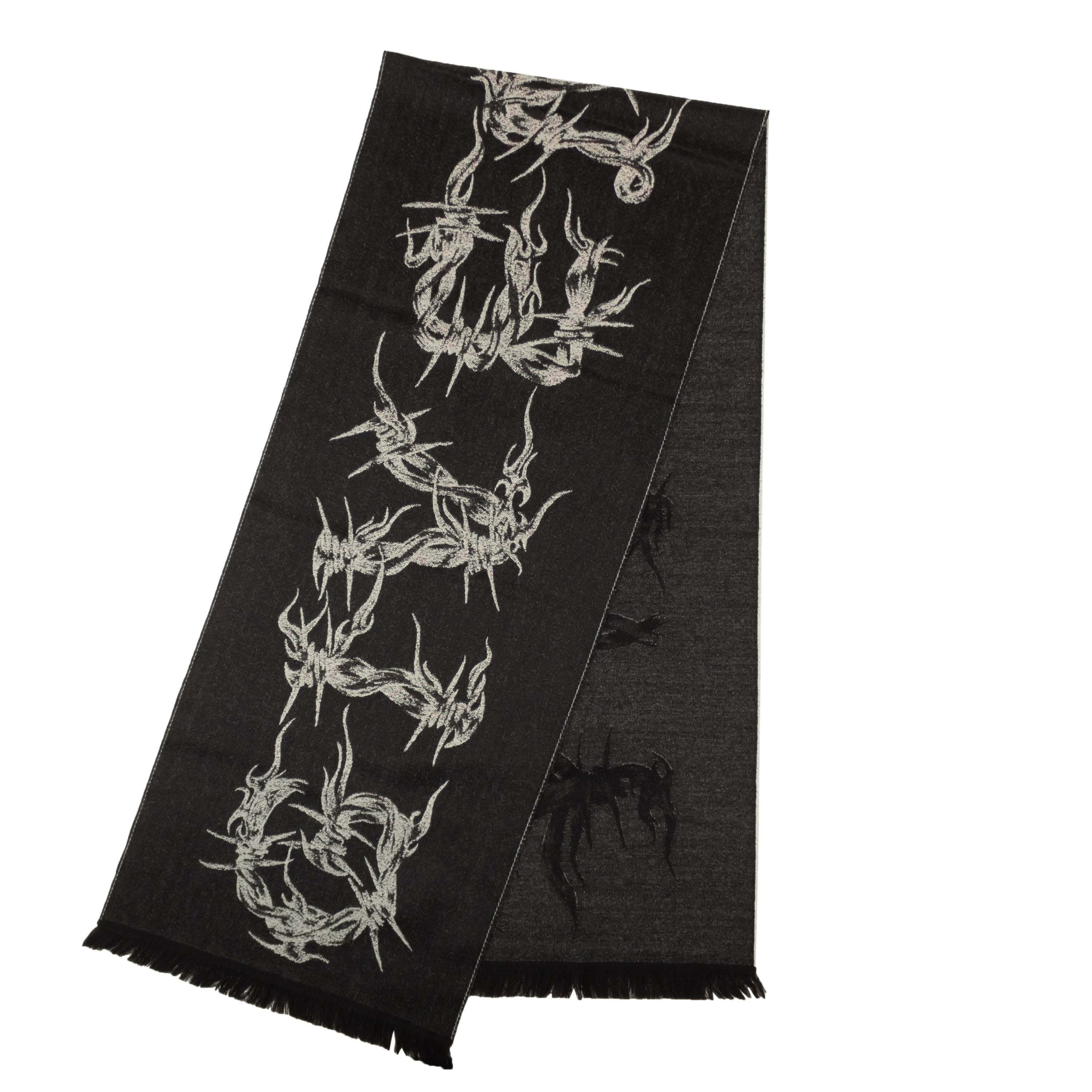 Givenchy 95-GVN-3056/OS NEW GIVENCHY Black Chain Pattern Wool Knit Scarf Size OS $400 95-GVN-3056/OS