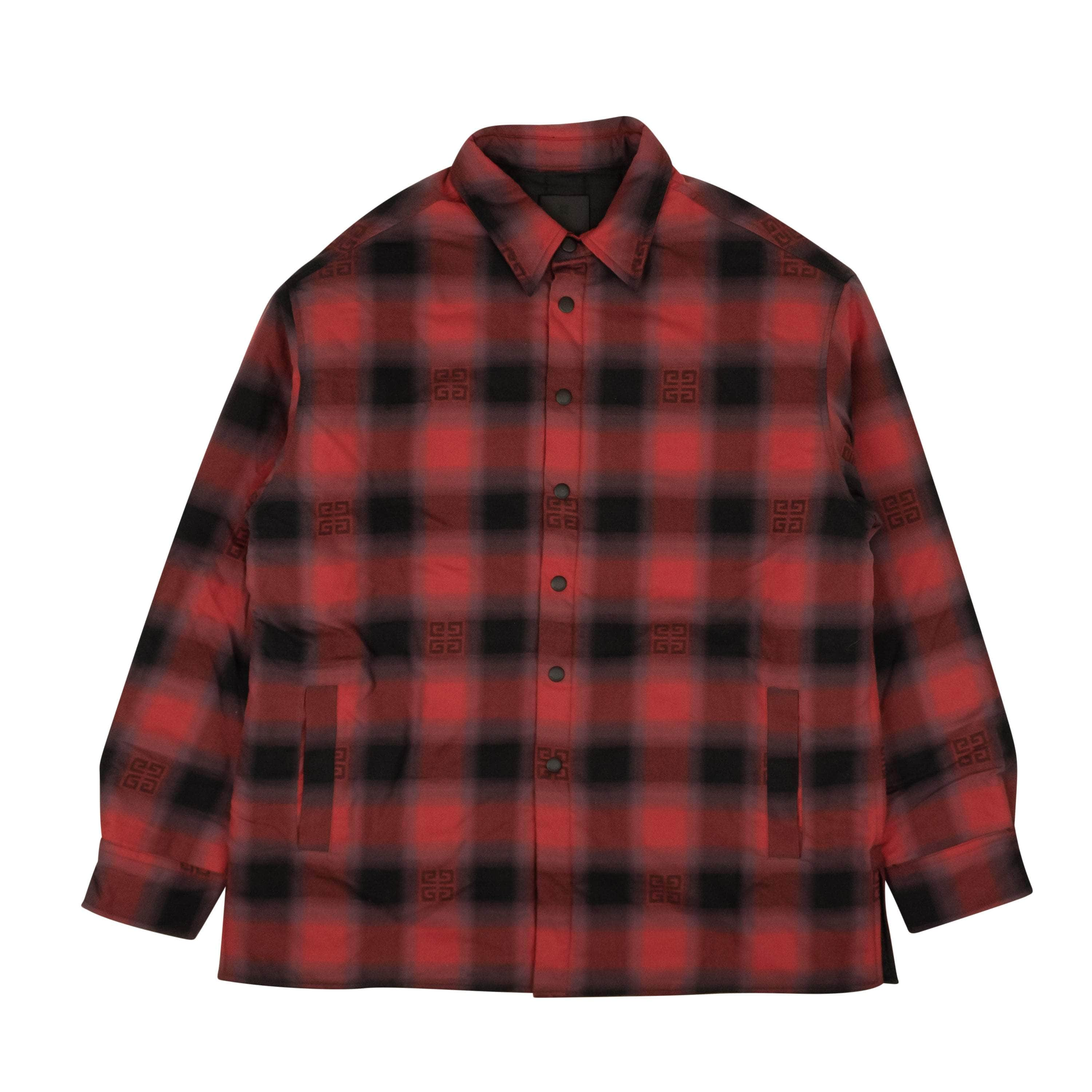 Givenchy GVN-XTPS-0001/41 NWT GIVENCHY Black & Red Cotton Checked Snap Overshirt Size 41 $1135 GVN-XTPS-0001/41