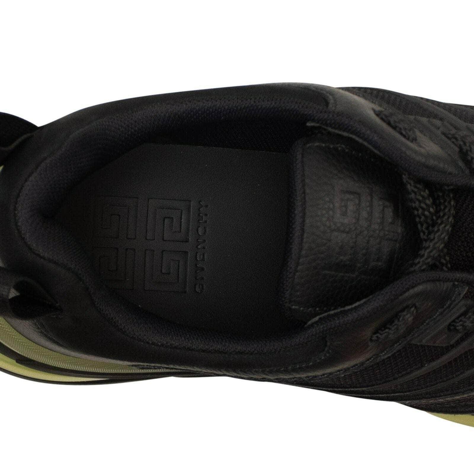 Givenchy Men's Black and Green Leather and Mesh Low-Top Sneakers