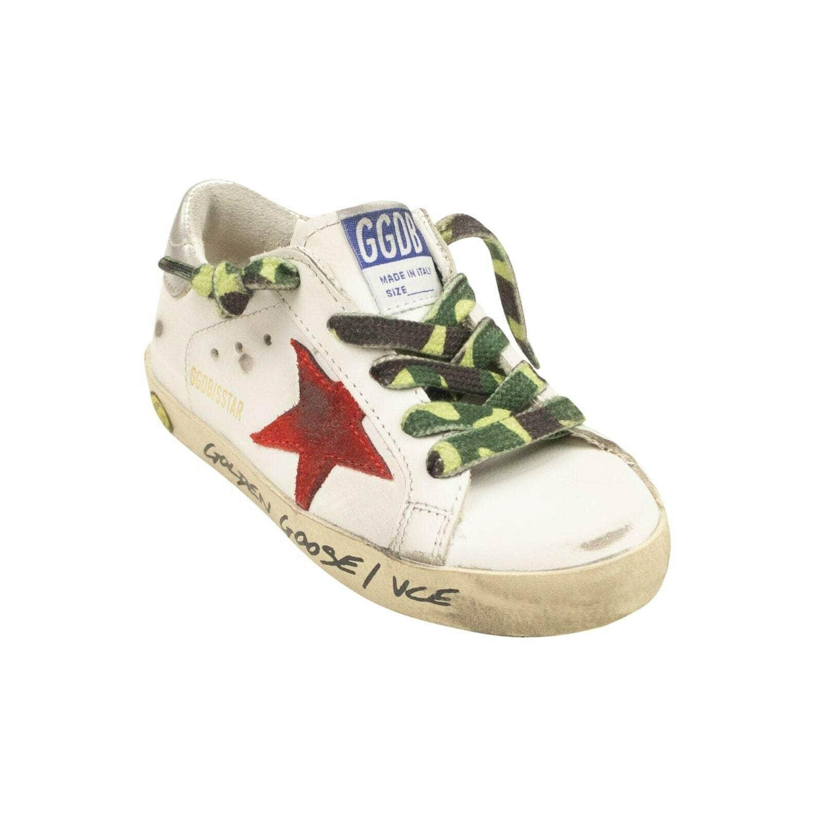 Golden Goose 250-500, channelenable-all, chicmi, childrens-shoes, couponcollection, gender-womens, main-shoes, size-26 White JB Leather Camo Lace Super Star Sneakers