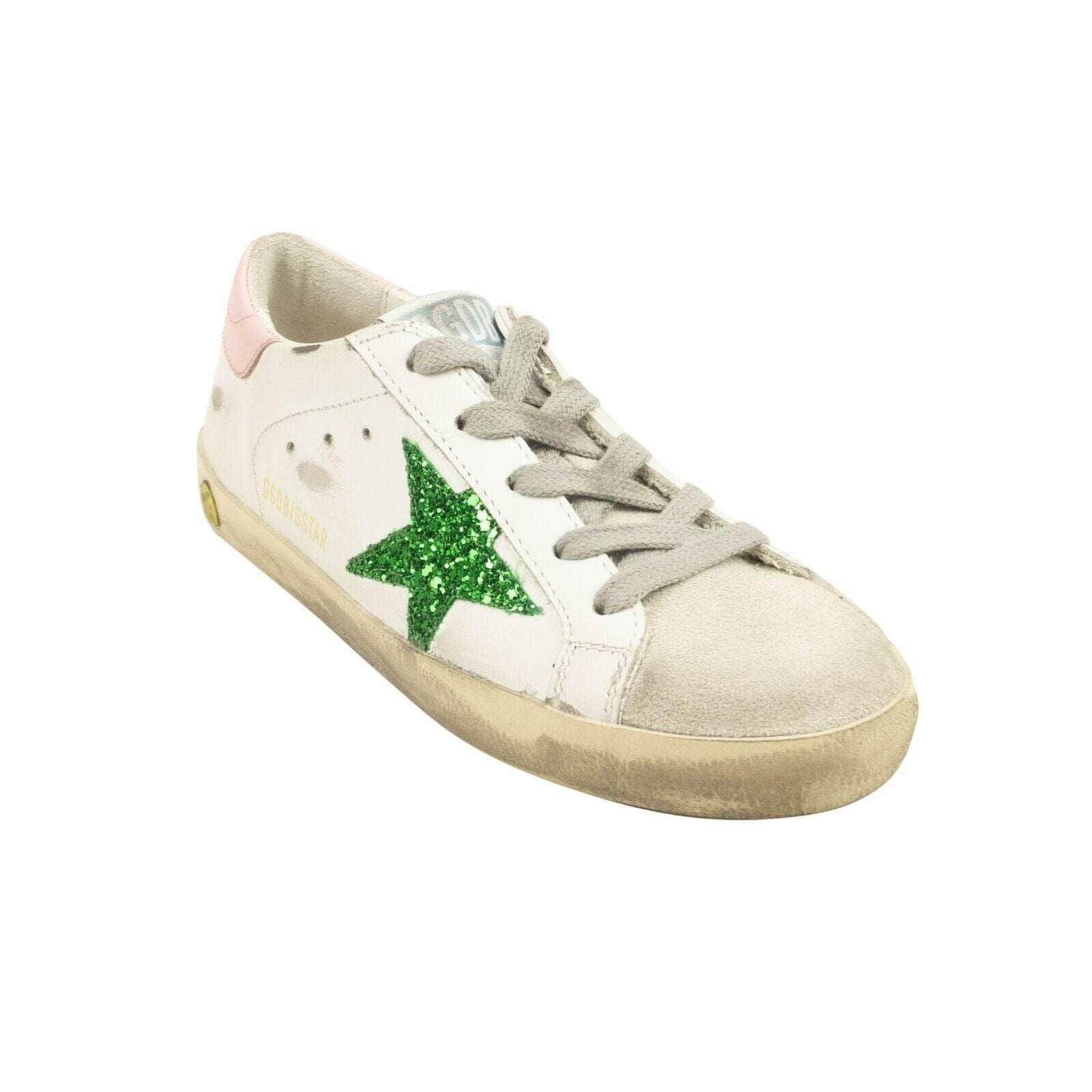 Golden Goose 95-GLG-2010/31 NIB GOLDEN GOOSE White JG PS Super Star Leather Glitter Sneakers Size 31 $375 95-GLG-2010/31