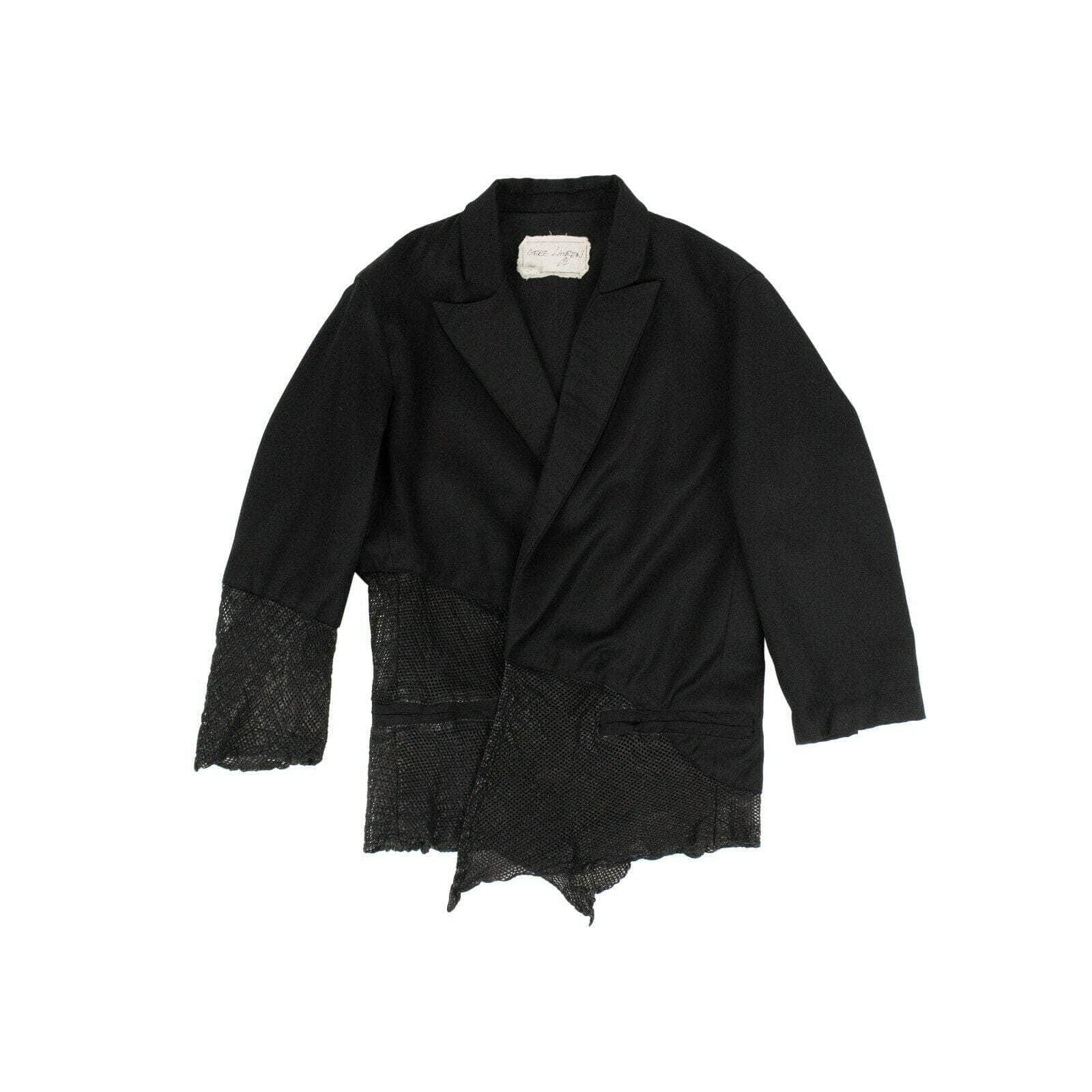 Greg Lauren 65LE-46/S NWT GREG LAUREN Black Gabardine And Leather Cropped Blazer Size 2/S $2625 65LE-46/S