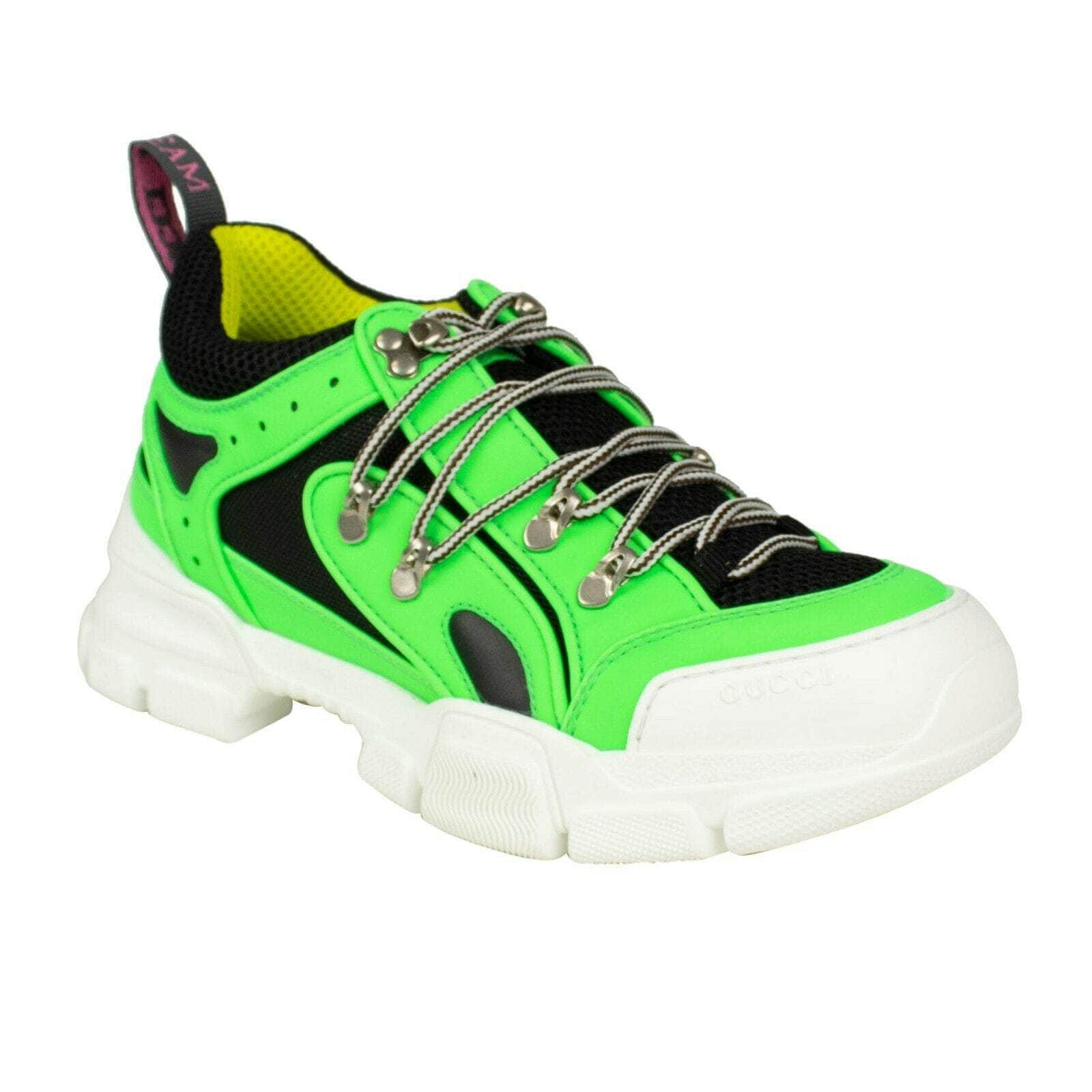 Gucci 65LE-2014/10 NIB GUCCI Neon Green Reflective Flashtrek Hiking Sneakers Shoes Size 10/11 65LE-2014/10