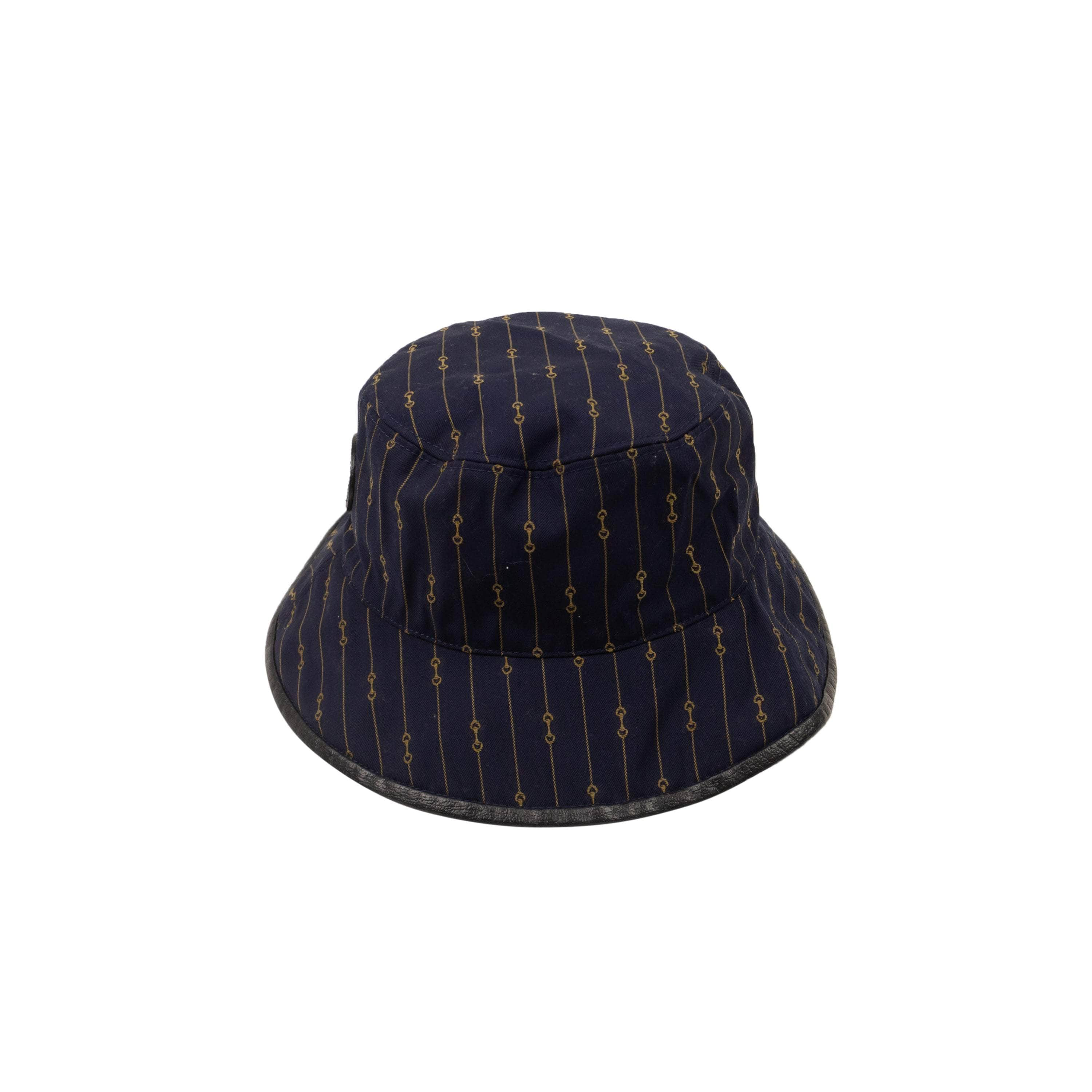 Gucci GUC-XACC-0005/L NWT GUCCI Navy And Beige GG Motif Reversible Bucket Hat Size L $650 GUC-XACC-0005/L