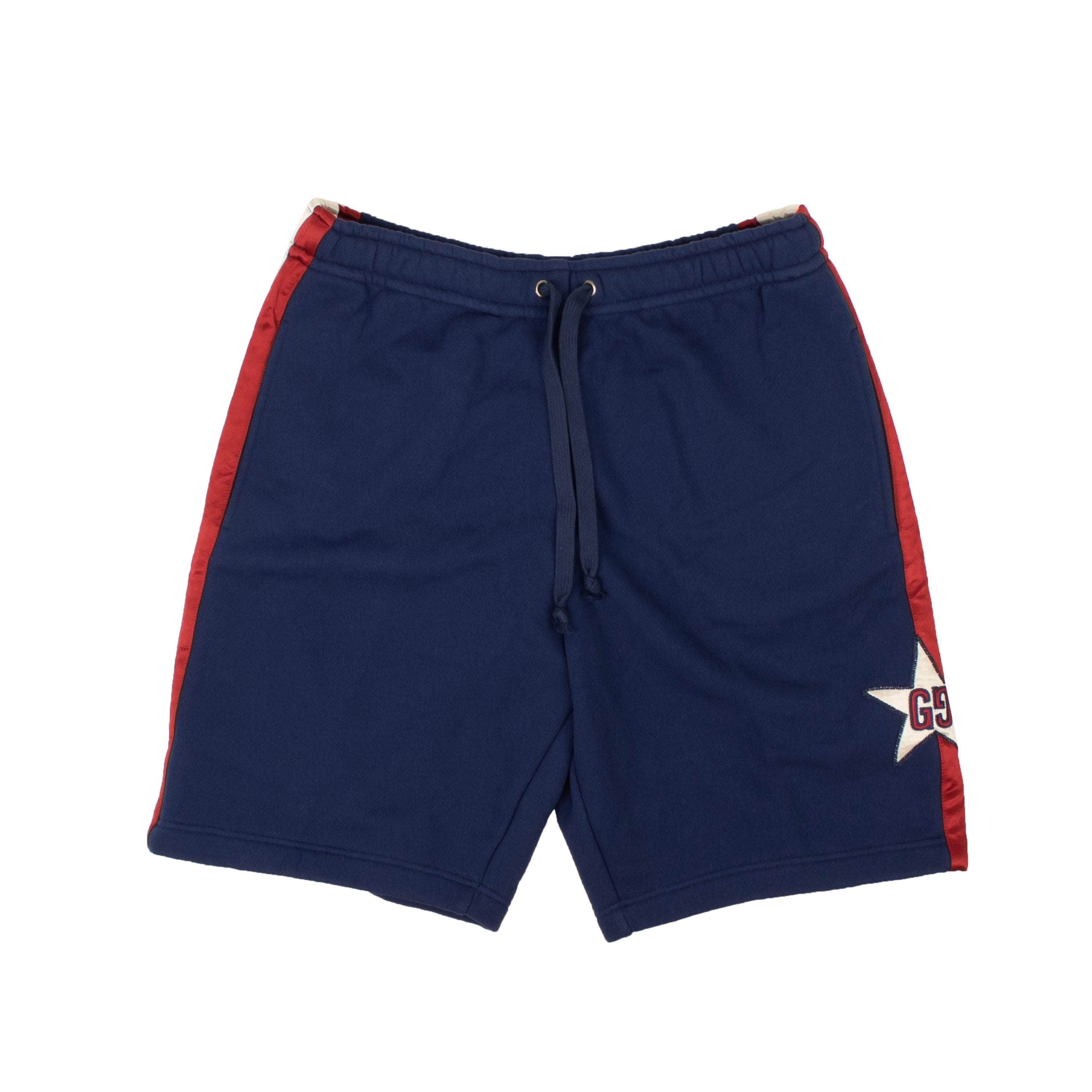 Gucci GUC-XBTM-0002/M NWT GUCCI Navy Blue Star Side Stripe Sweat Shorts Size M $890 GUC-XBTM-0002/M