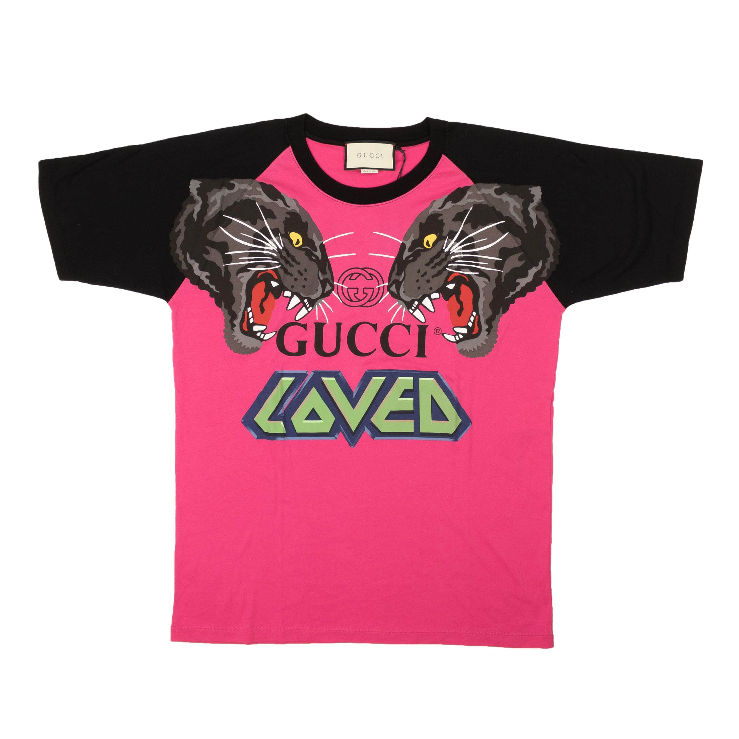 Gucci GUC-XTSH-0001/S NWT GUCCI Pink Tiger Logo Short Sleeve T-Shirt Size S $655 GUC-XTSH-0001/S