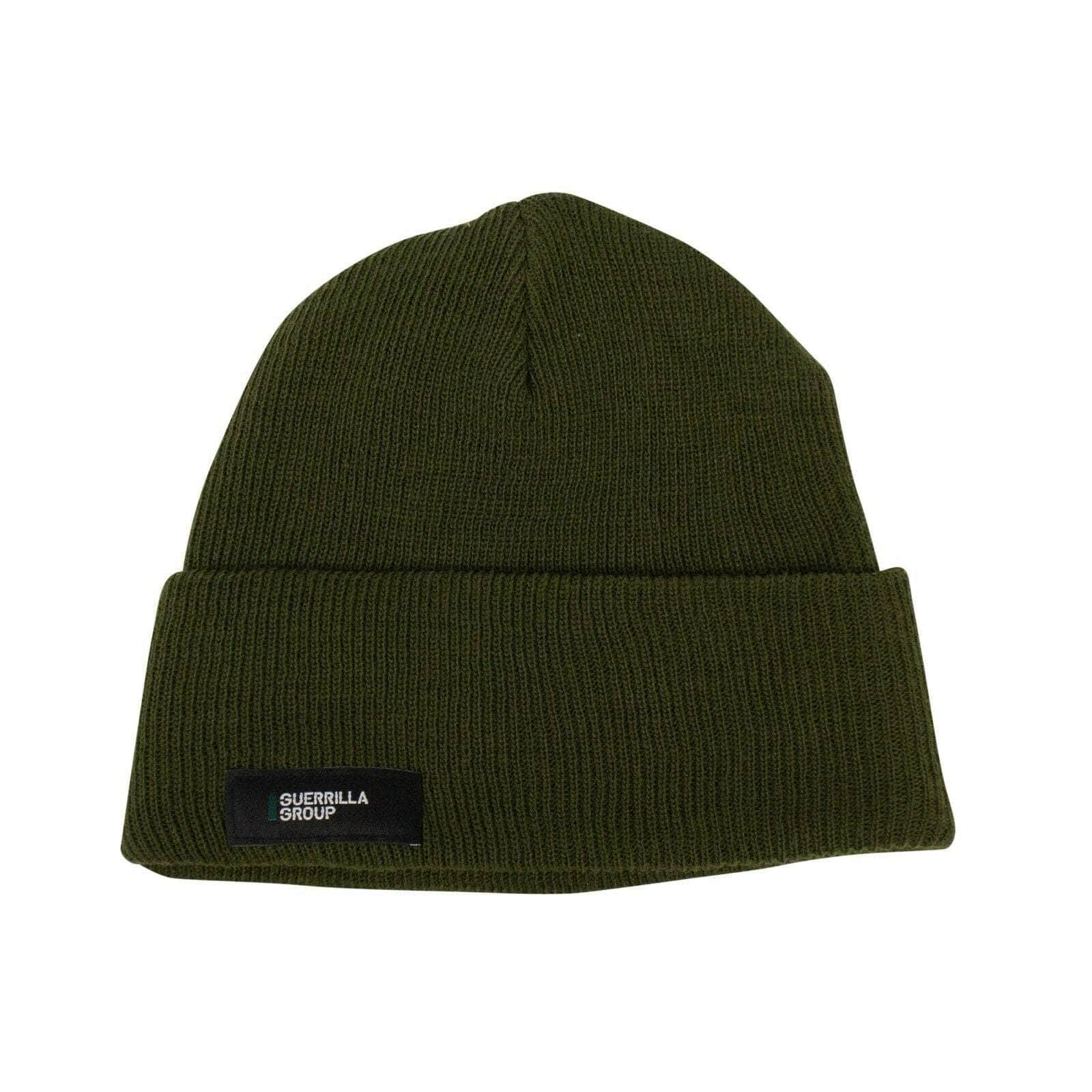 GUERILLA GANG 80ST-GG-1138 NWT GUERRILLA GROUP Olive Green Acrylic Beanie Hat One Size $55 80ST-GG-1138