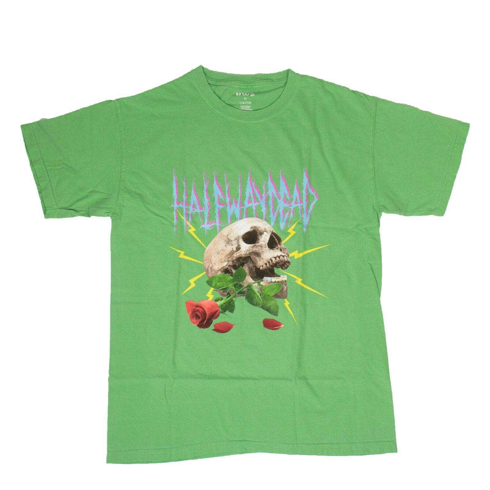 Halfway Dead channelenable-all, chicmi, couponcollection, gender-mens, halfway-dead, main-clothing, mens-shoes, size-xl, SPO, under-250 XL / B19HMPZ034 Green "Lightning Skull" Logo Short Sleeve T-shirt 80ST-HD-1002/XL 80ST-HD-1002/XL