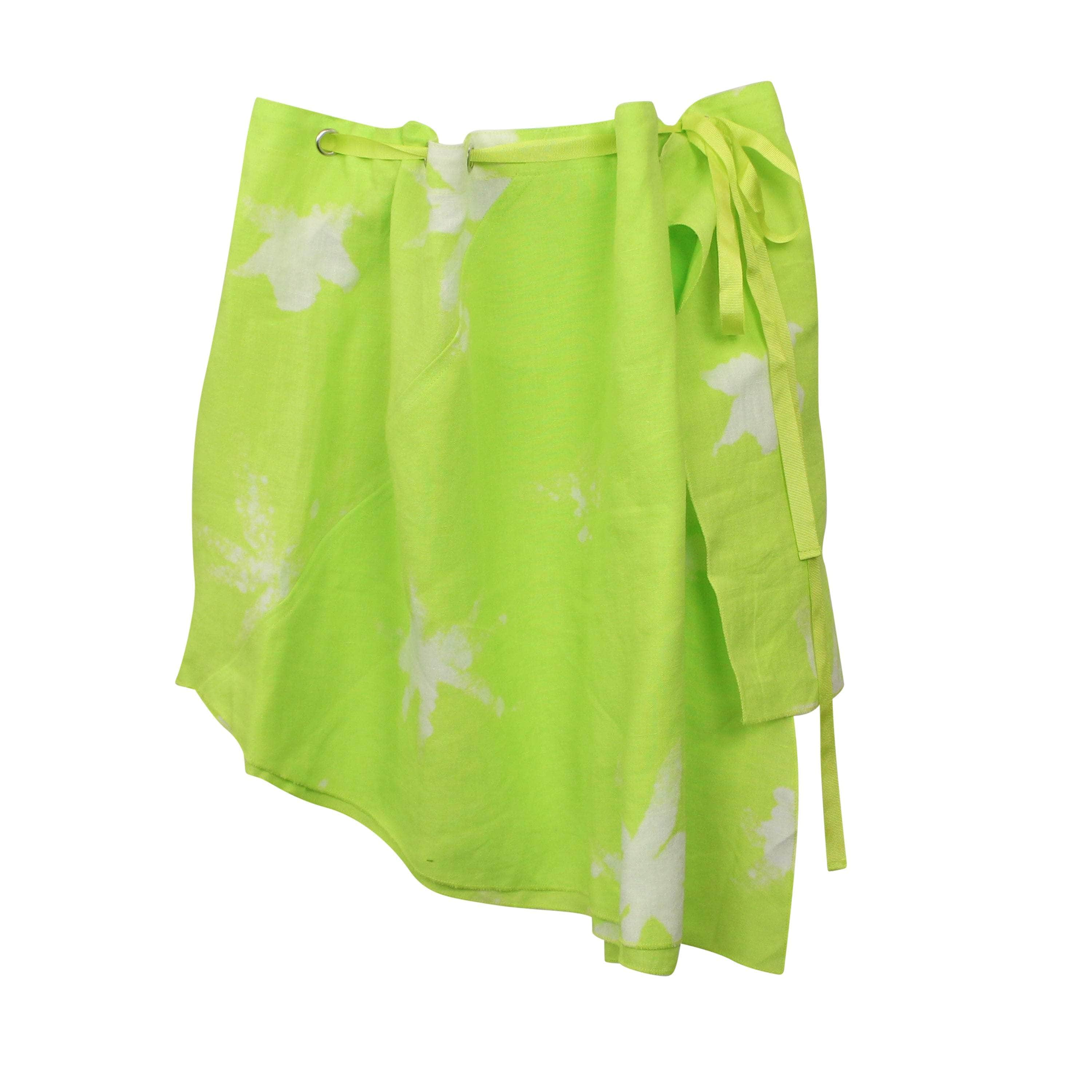 HELENAMANZANO 95-HEO-0004/S NWT HELENAMANZANO LIME ANENOME WRAP SKIRT Size S $455 95-HEO-0004/S