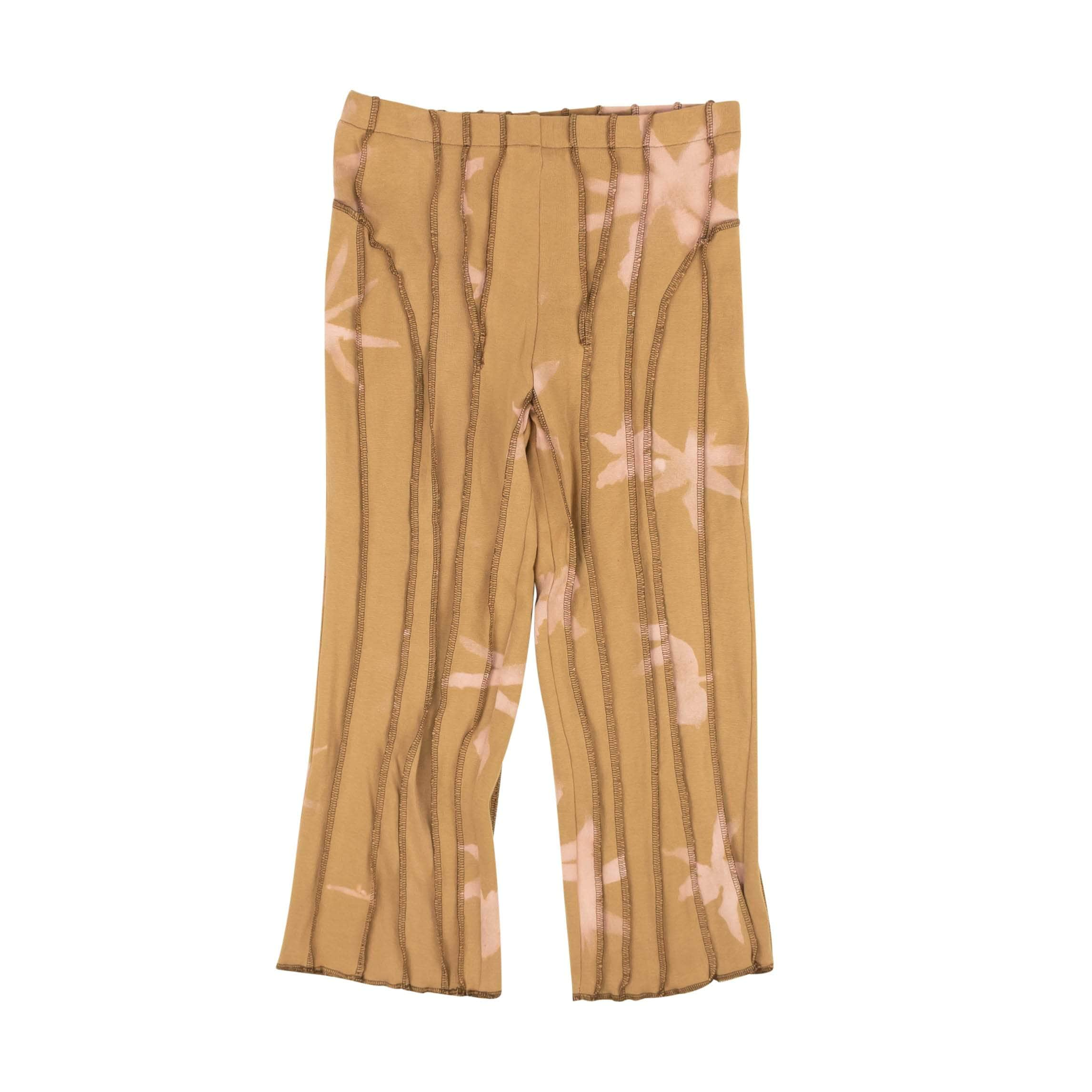 HELENAMANZANO 95-HEO-1004/L NWT HELENAMANZANO BEIGE WITH PINK 3D STRIPE PANTS Size L $425 95-HEO-1004/L