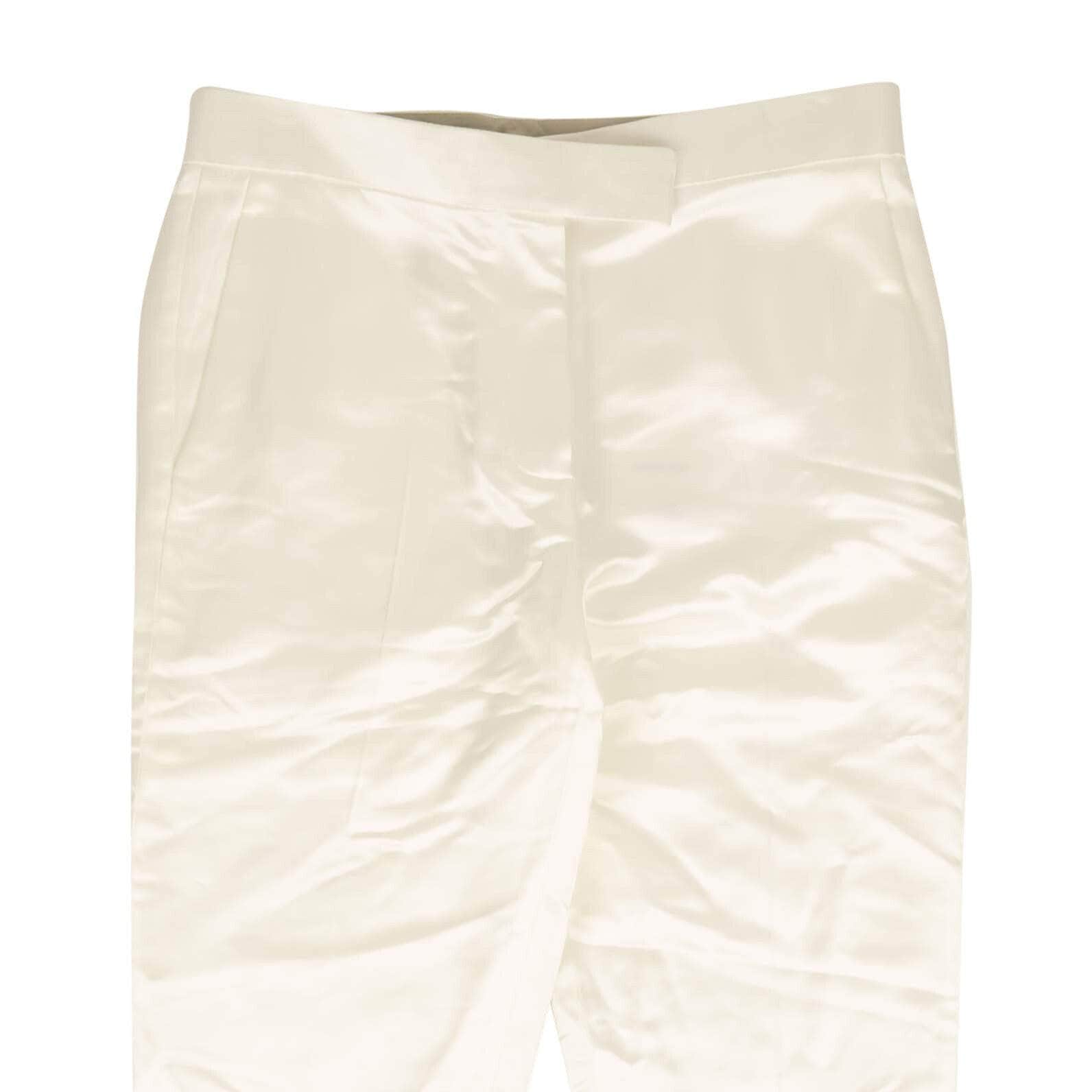 Helmut Lang 250-500, channelenable-all, chicmi, couponcollection, gender-womens, helmut-lang, main-clothing, MixedApparel, size-2, size-6, size-8, womens-straight-pants Porcelain White Straight Leg Satin Pants
