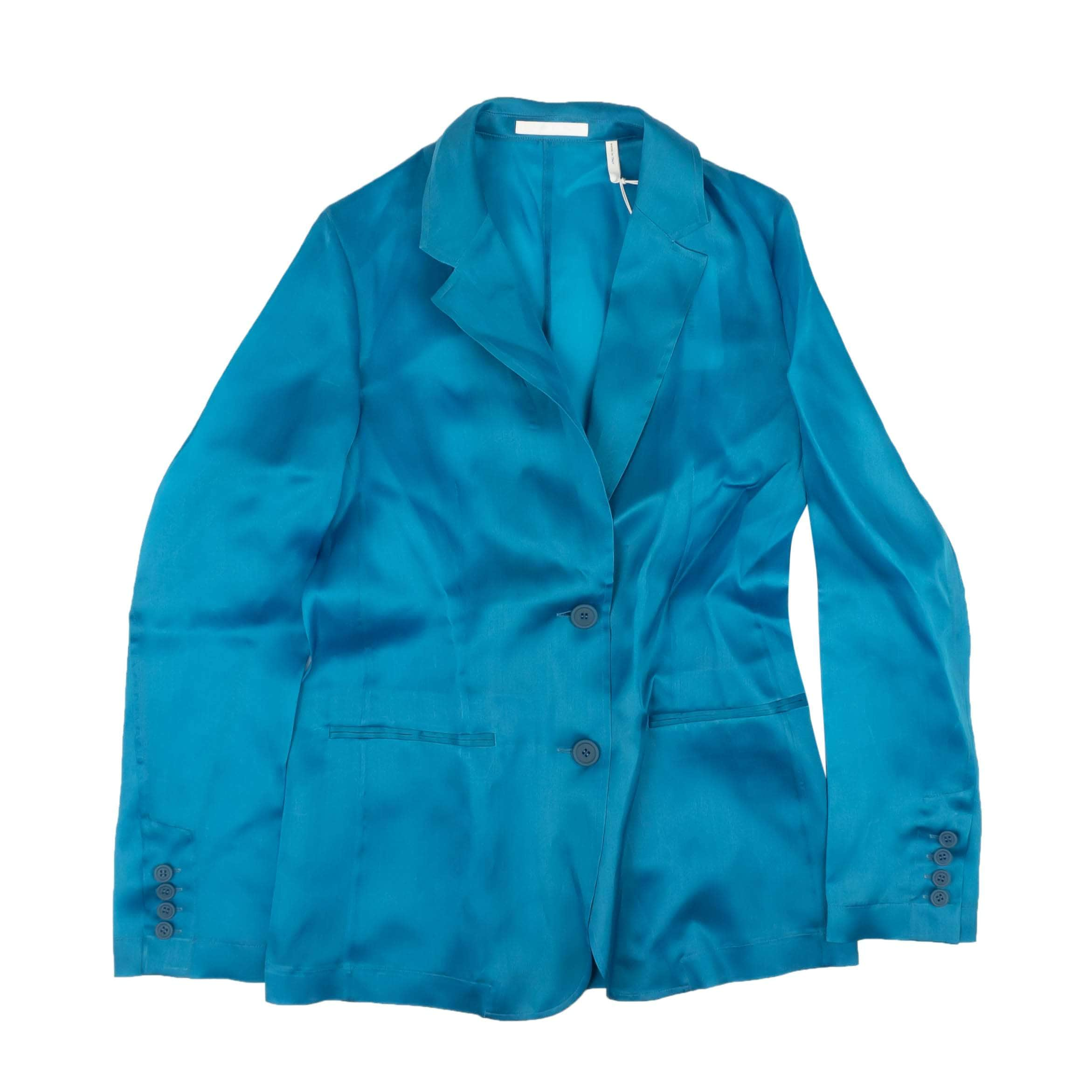 Helmut Lang 95-HLM-0010/2 NWT HELMUT LANG Topaz Blue Organza Blazer Jacket Size 2/38 $895 95-HLM-0010/2