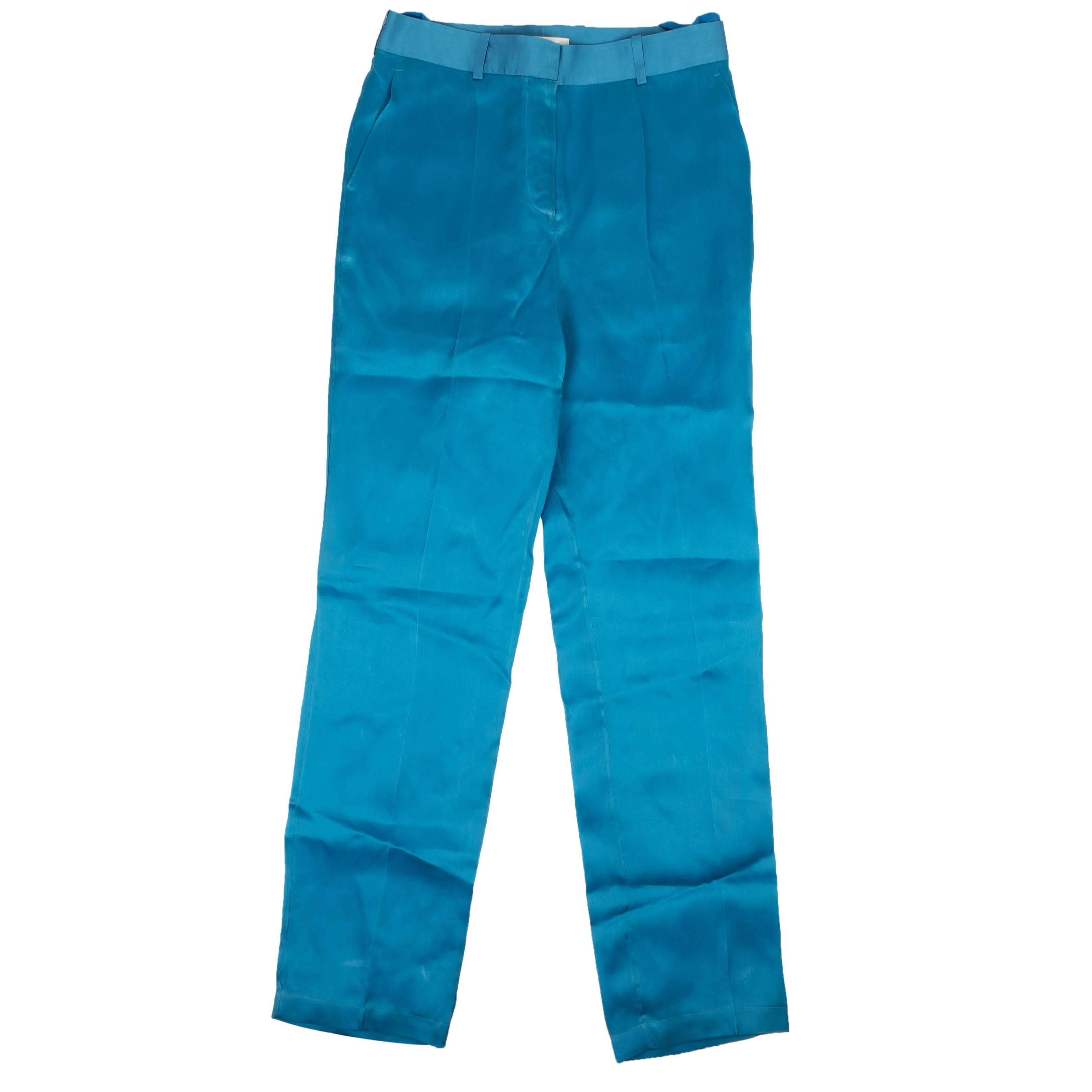 Helmut Lang 95-HLM-1036/2 NWT HELMUT LANG Topaz Blue Organza Pants Size 2/38 $695 95-HLM-1036/2