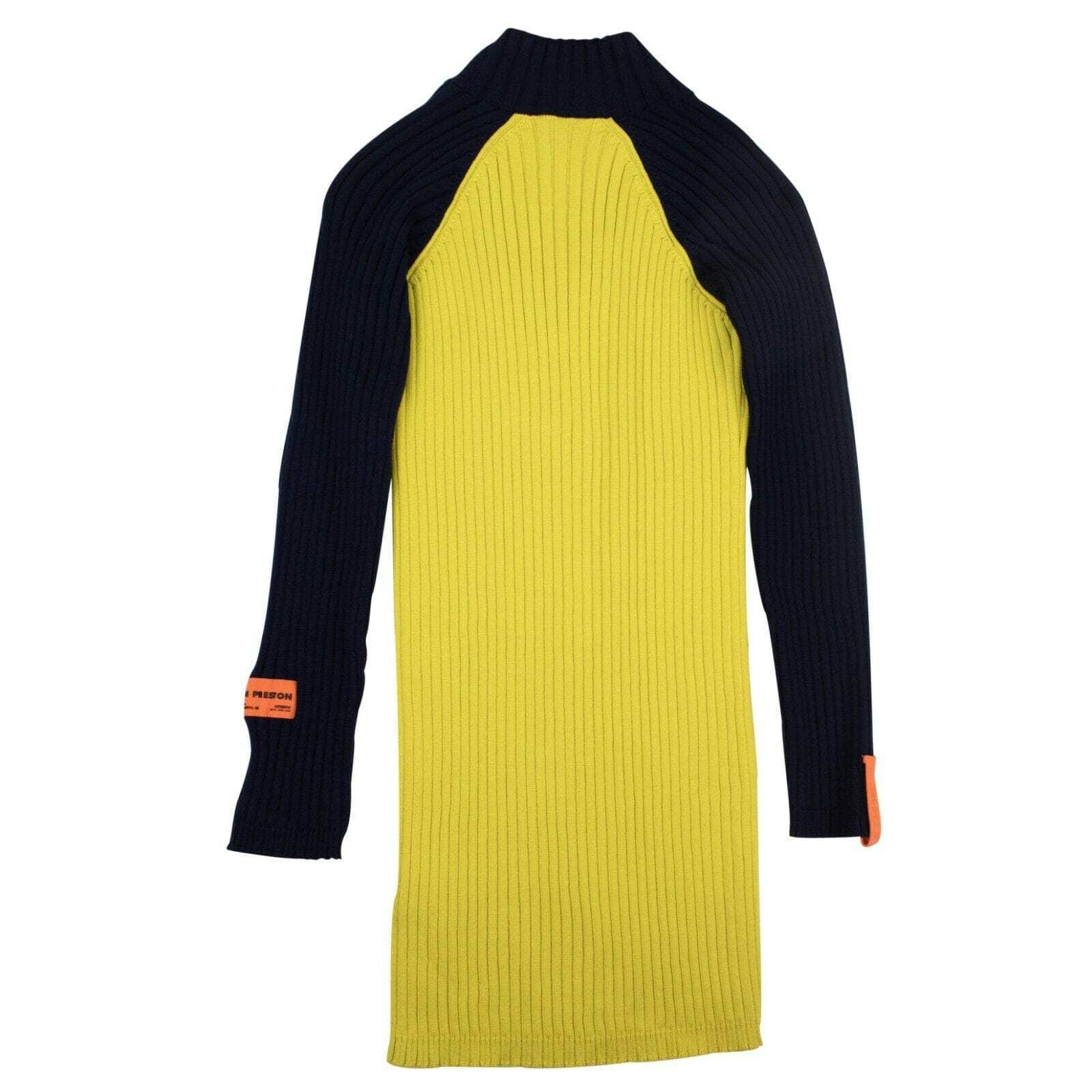 Heron Preston 250-500, chicmi, couponcollection, do-not-use-womens-dresses, dress, gender-womens, heron-preston, main-clothing, size-s, womens-dresses S Navy And Yellow Ribbed Knit Dress 82NGG-HP-1235/S 82NGG-HP-1235/S