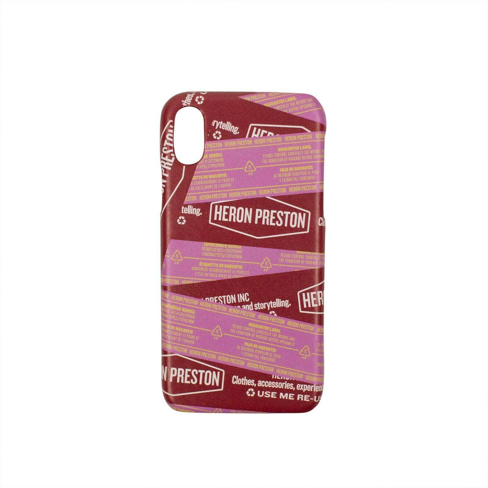 Heron Preston 74NGG-HP-1043 NIB HERON PRESTON Red Logo Tape Design iPhone X Phone Case $75 74NGG-HP-1043