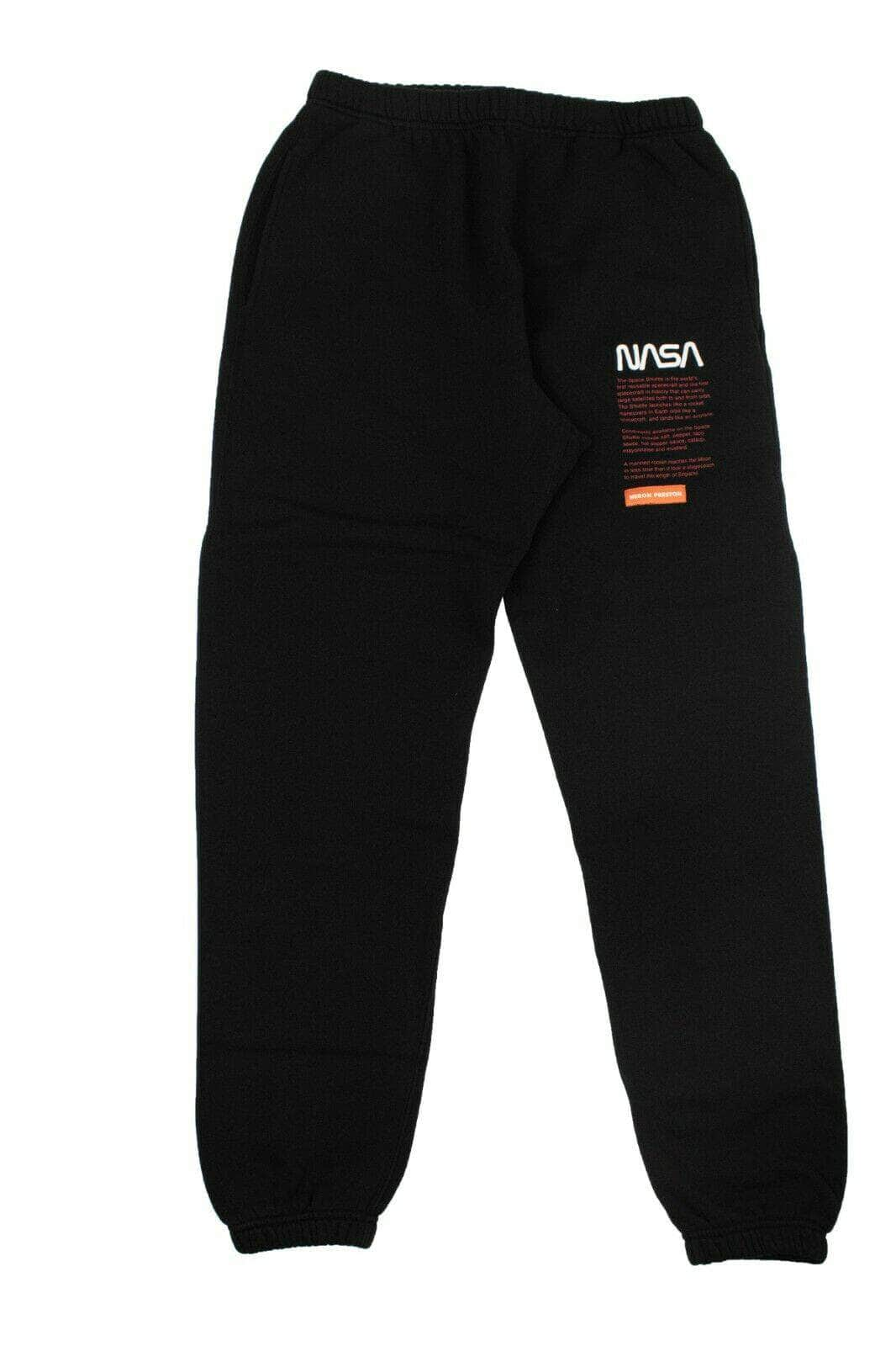 Heron Preston 82NGG-HP-1109/XS NWT HERON PRESTON Black NASA Logo Sweatpants Size XS $410 82NGG-HP-1109/XS