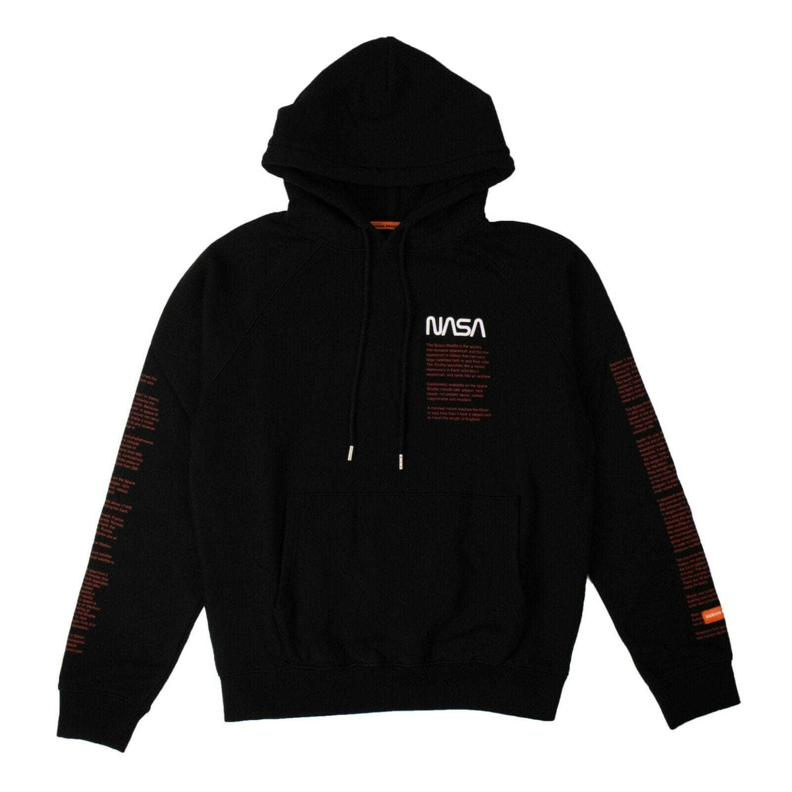 Heron Preston 84SP-HP-1020/XS NWT HERON PRESTON Black 'NASA Printed' Hoodie Sweatshirt Size XS $515 84SP-HP-1020/XS