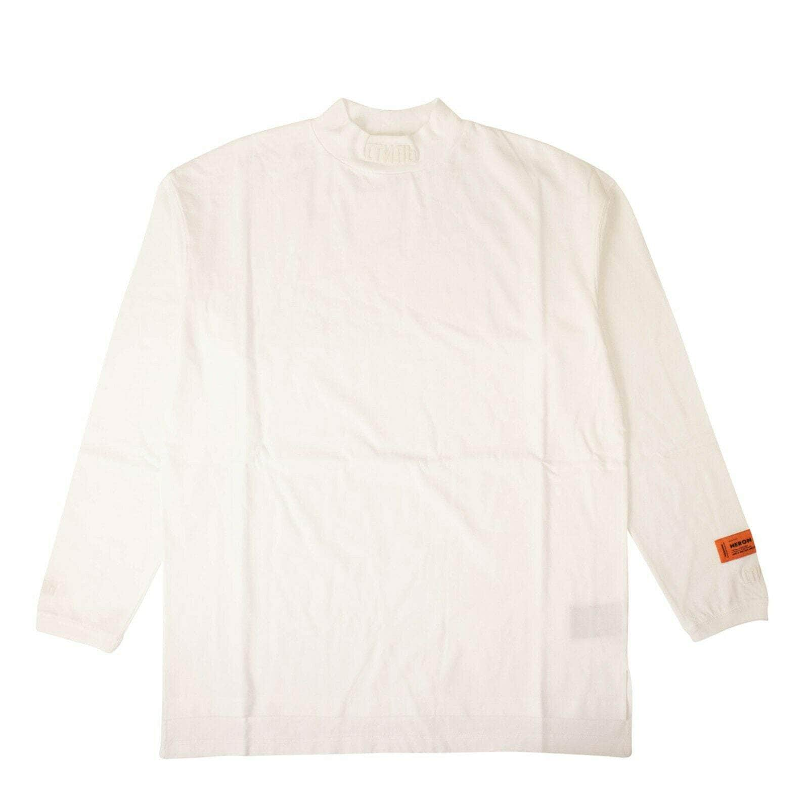 Heron Preston 84SP-HP-1022/XS NWT HERON PRESTON White Logo Turtleneck Long Sleeve T-Shirt Size XS $265 84SP-HP-1022/XS