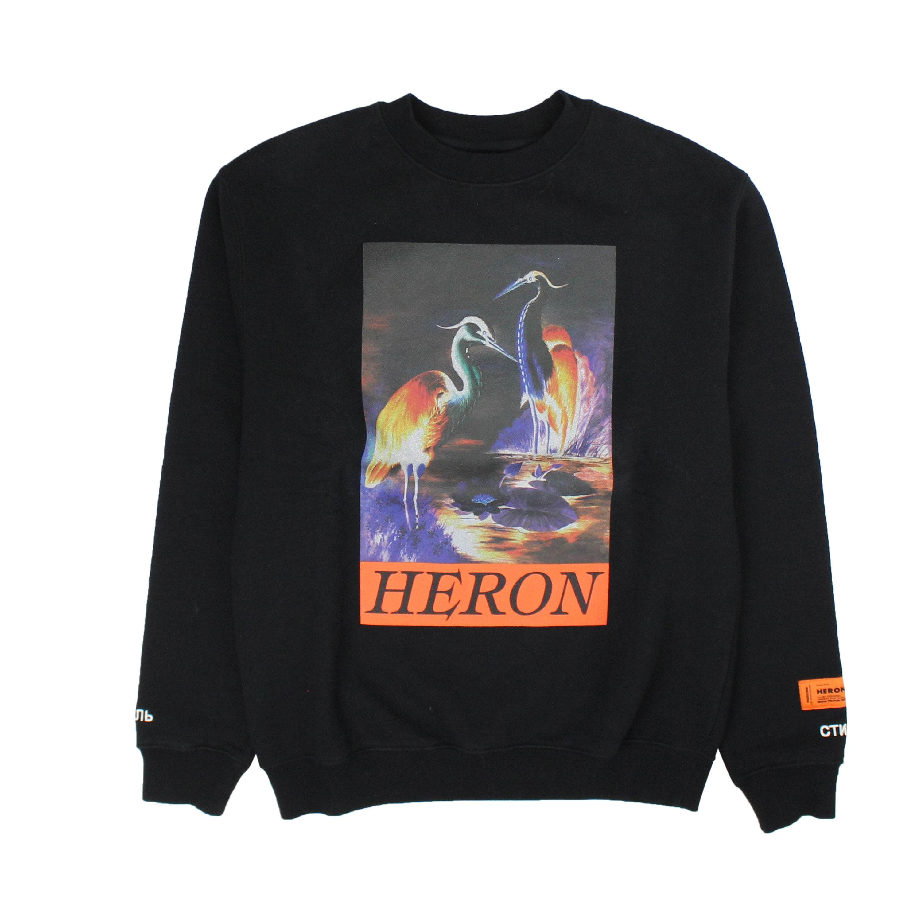 Heron Preston HRP-XHDS-0012/M NWT Black Heron Preston Grahpic Crewneck  Size M $520 HRP-XHDS-0012/M