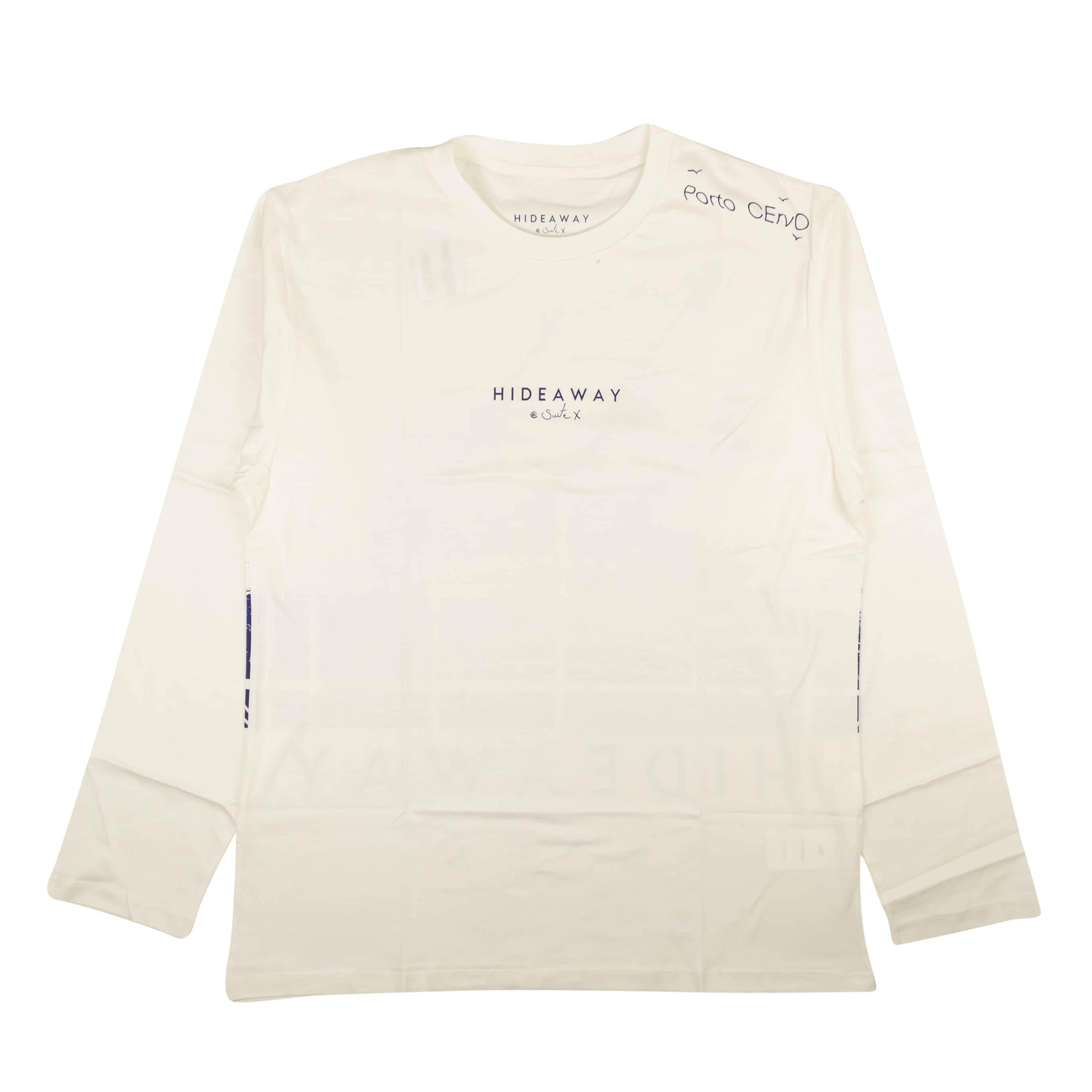 HIDEAWAY 87AB-HW-1004 NWT HIDEAWAY White Porto Cervo Long Sleeve T-Shirt Size OS $280 87AB-HW-1004