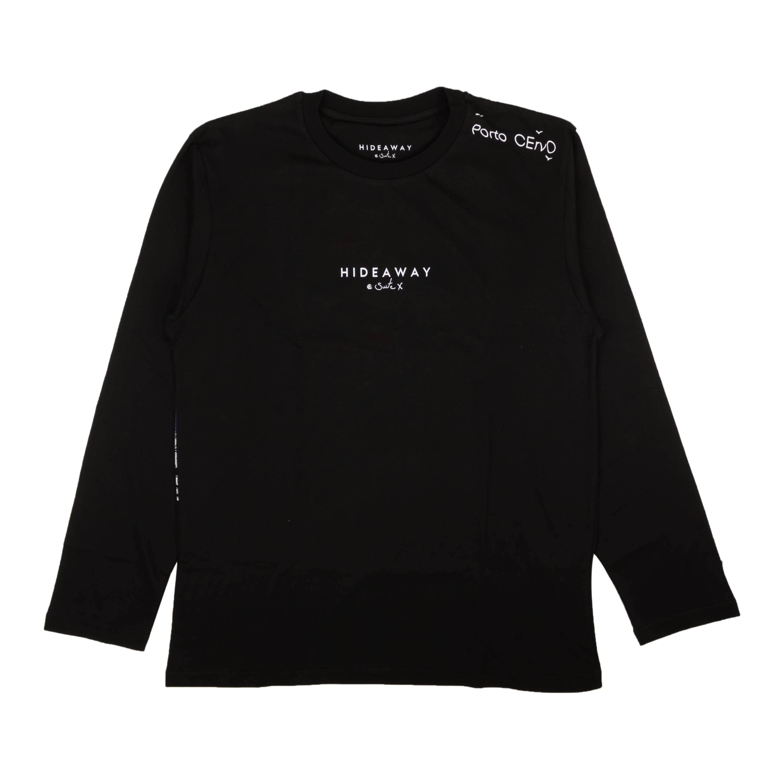 HIDEAWAY 87AB-HW-1005 NWT HIDEAWAY Black Logo Long Sleeve T-Shirt Size OS $280 87AB-HW-1005