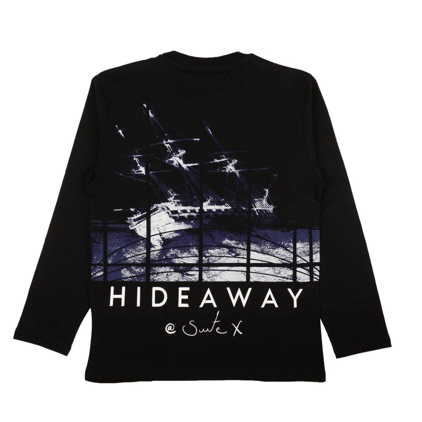 HIDEAWAY channelenable-all, chicmi, couponcollection, gender-mens, hideaway, main-clothing, mens-shoes, size-os, under-250 OS Black Logo Long Sleeve T-Shirt 87AB-HW-1005 87AB-HW-1005