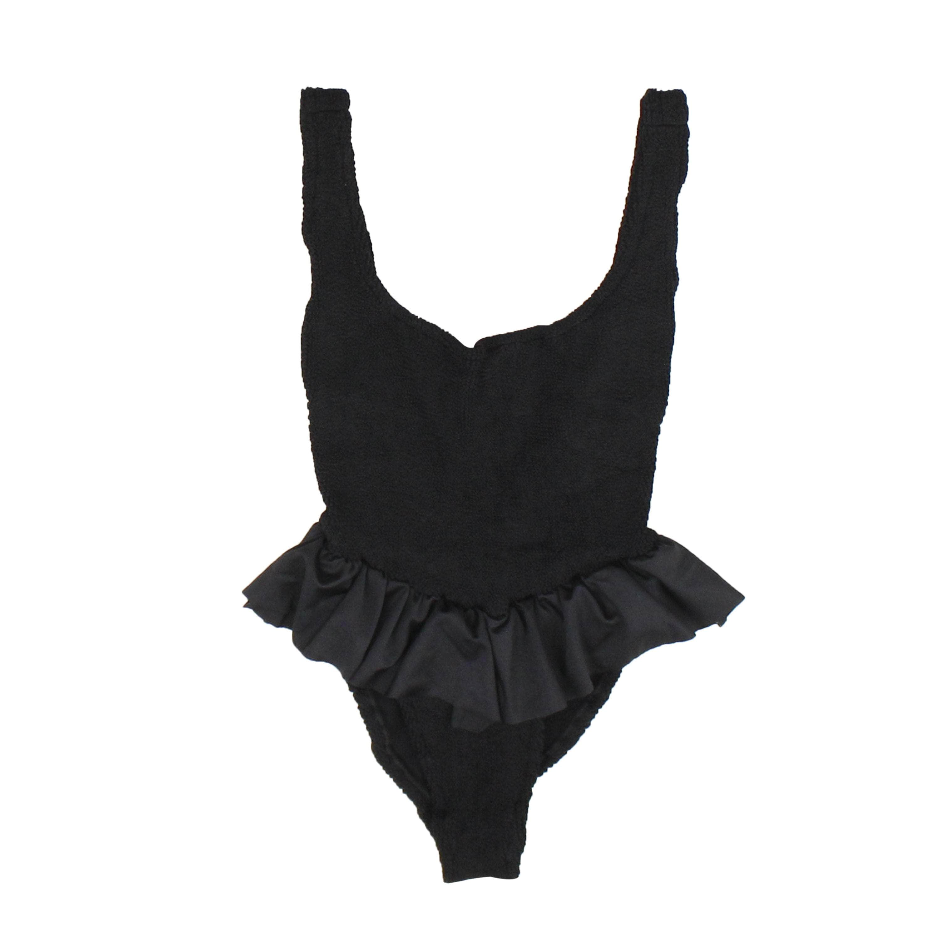 Hunza G 95-HUG-1011/OS NWT Hunza G BLACK DENISE FRILL SWIM Size OS $180 95-HUG-1011/OS