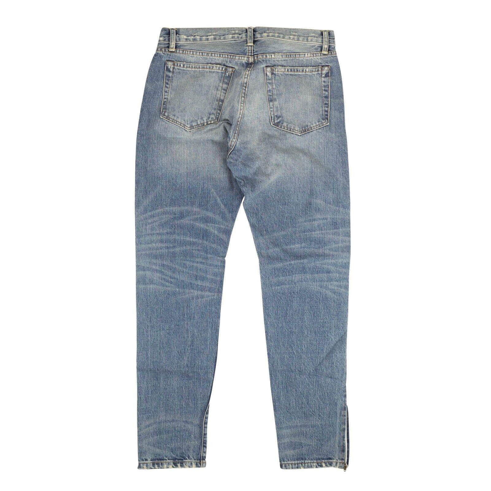 Inactive 250-500, channelenable-all, chicmi, couponcollection, gender-mens, inactive, main-clothing, mens-shoes, mens-slim-fit-jeans, size-28, size-31, size-32, size-33, size-34, size-36 Blue Distressed White Logo Denim Jeans