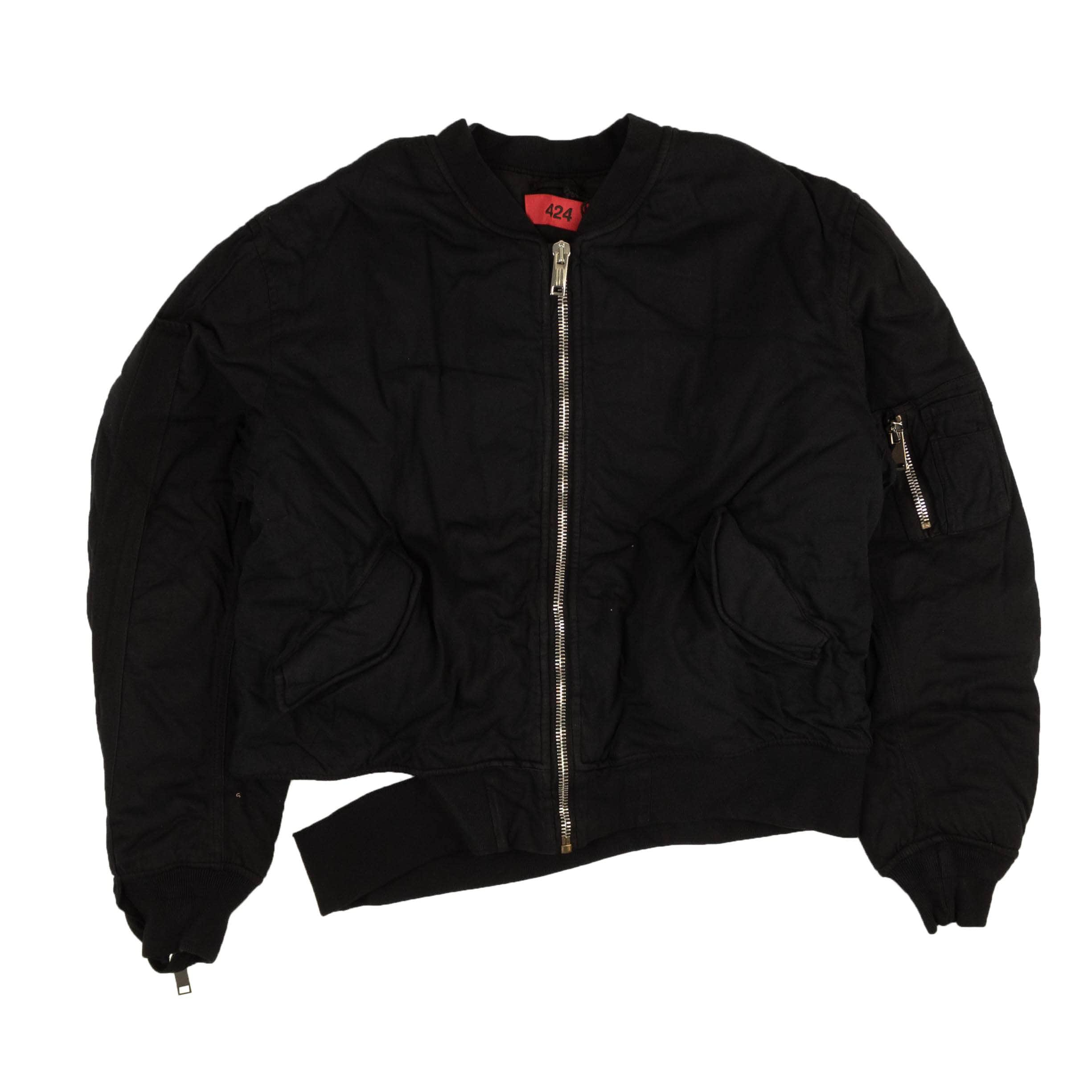 Inactive 95-424-0002/M NWT 424 ON FAIRFAX Black Split Hem Bomber Jacket Size M $1090 95-424-0002/M