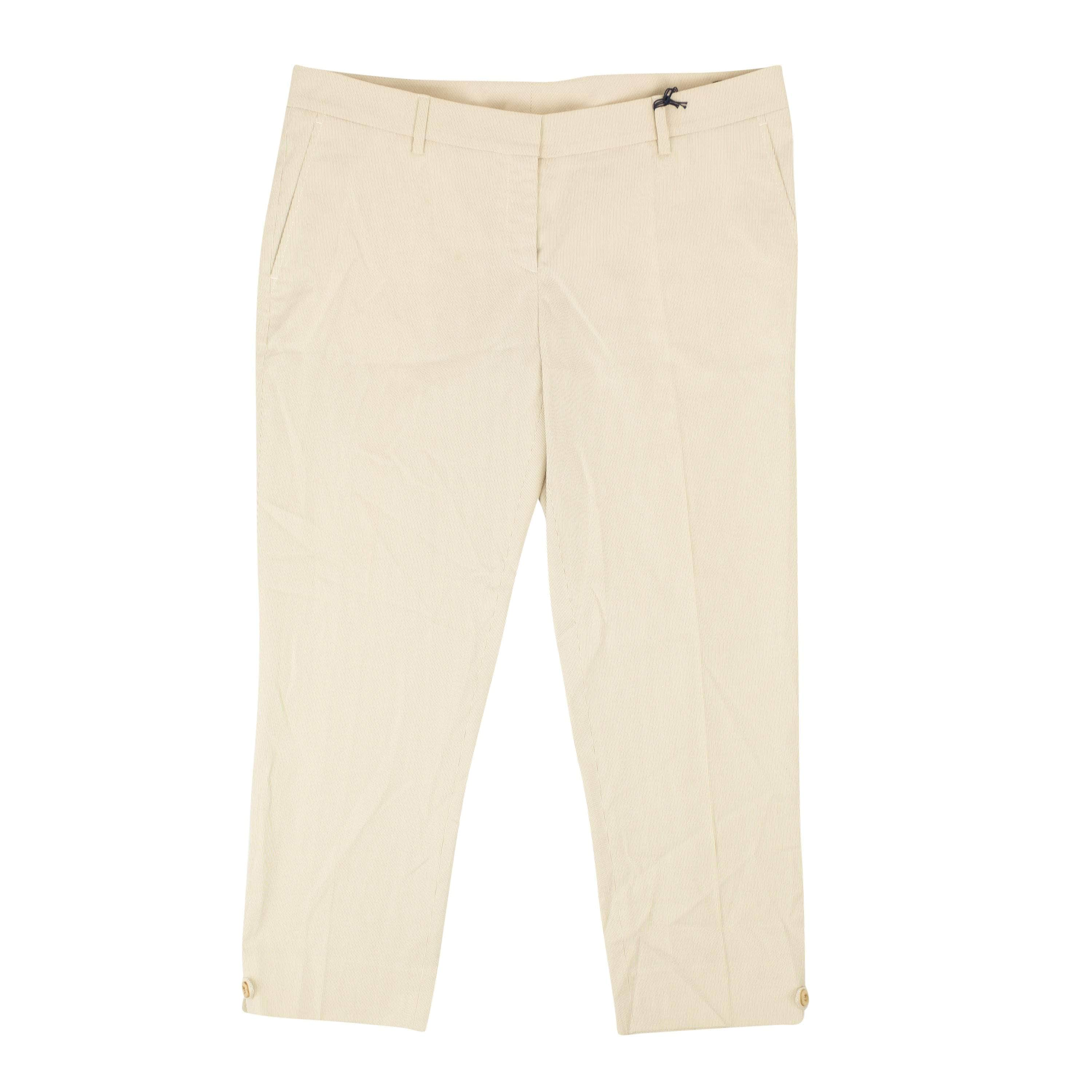 INCOTEX 13DC-105/14 NWT Incotex Per Davide Cenci Women's White Brown Corduroy Pants Size 14/50 $350 13DC-105/14