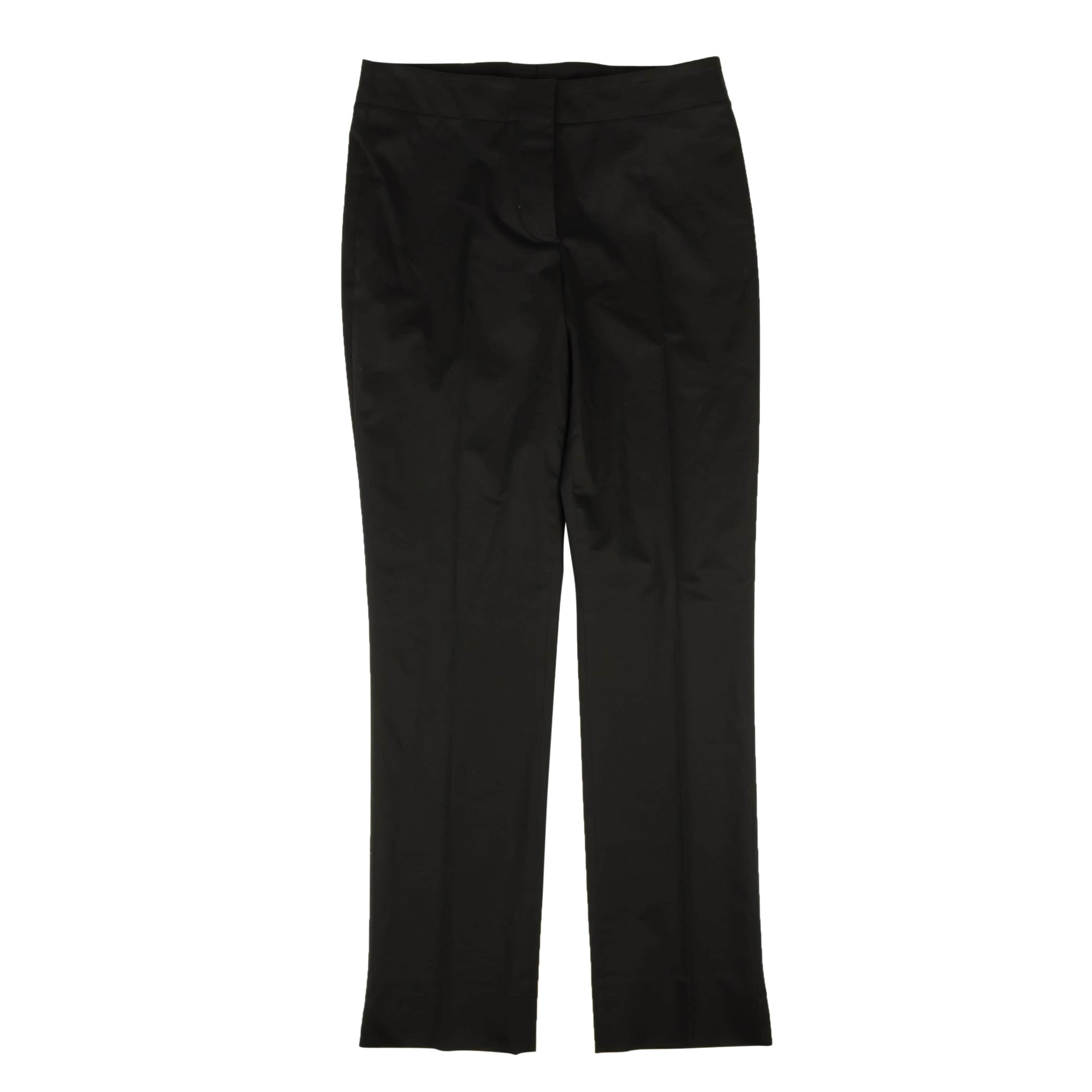 INCOTEX 95-ITX-1001/40 NWT INCOTEX Black Flat Front Straight Dress Pants Size 4/40 $475 95-ITX-1001/40