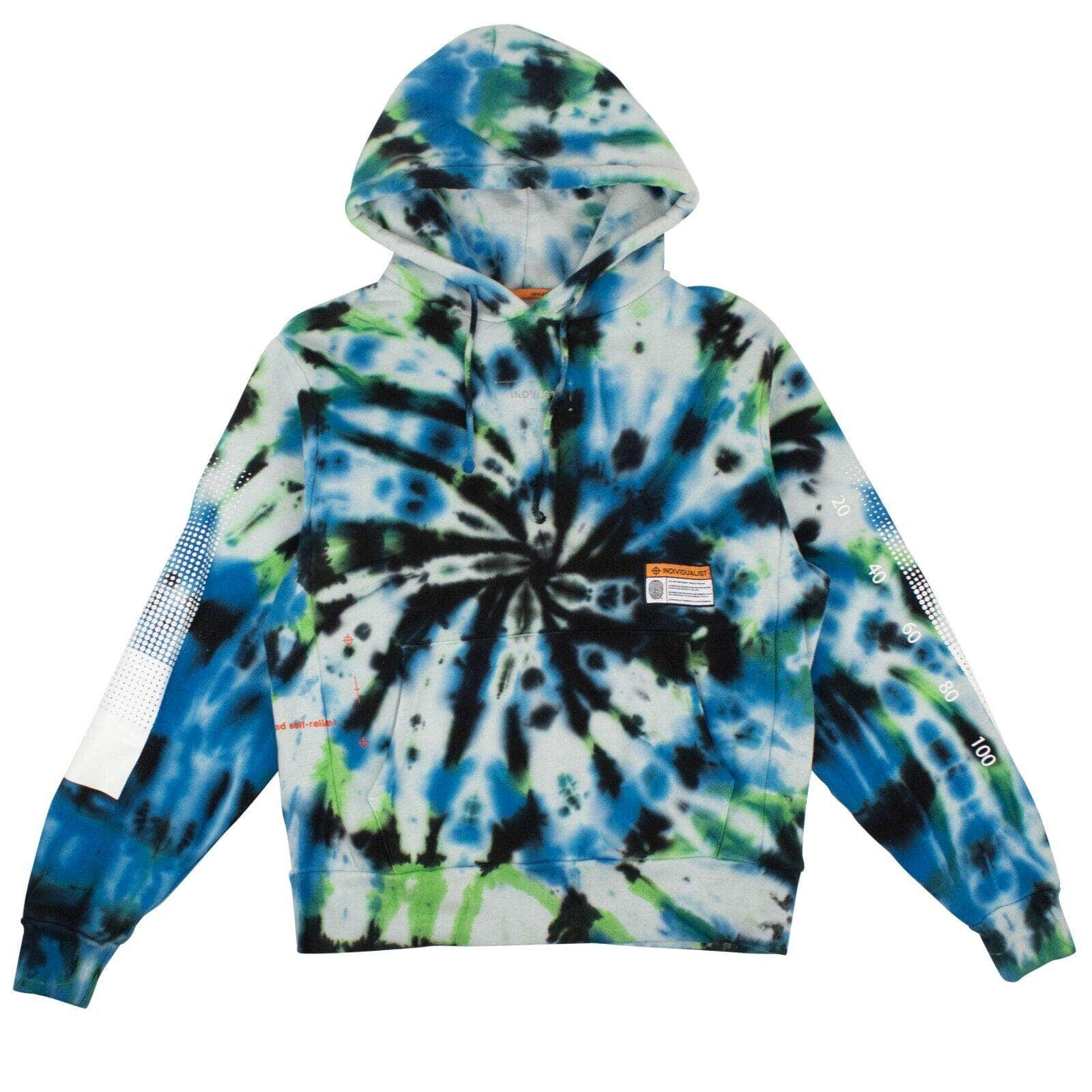 Indvlst 95-IDV-1002/XL NWT INDVLST Multi Tie Dye Test Bar Logo Hoodie Sweatshirt Size XL $160 95-IDV-1002/XL