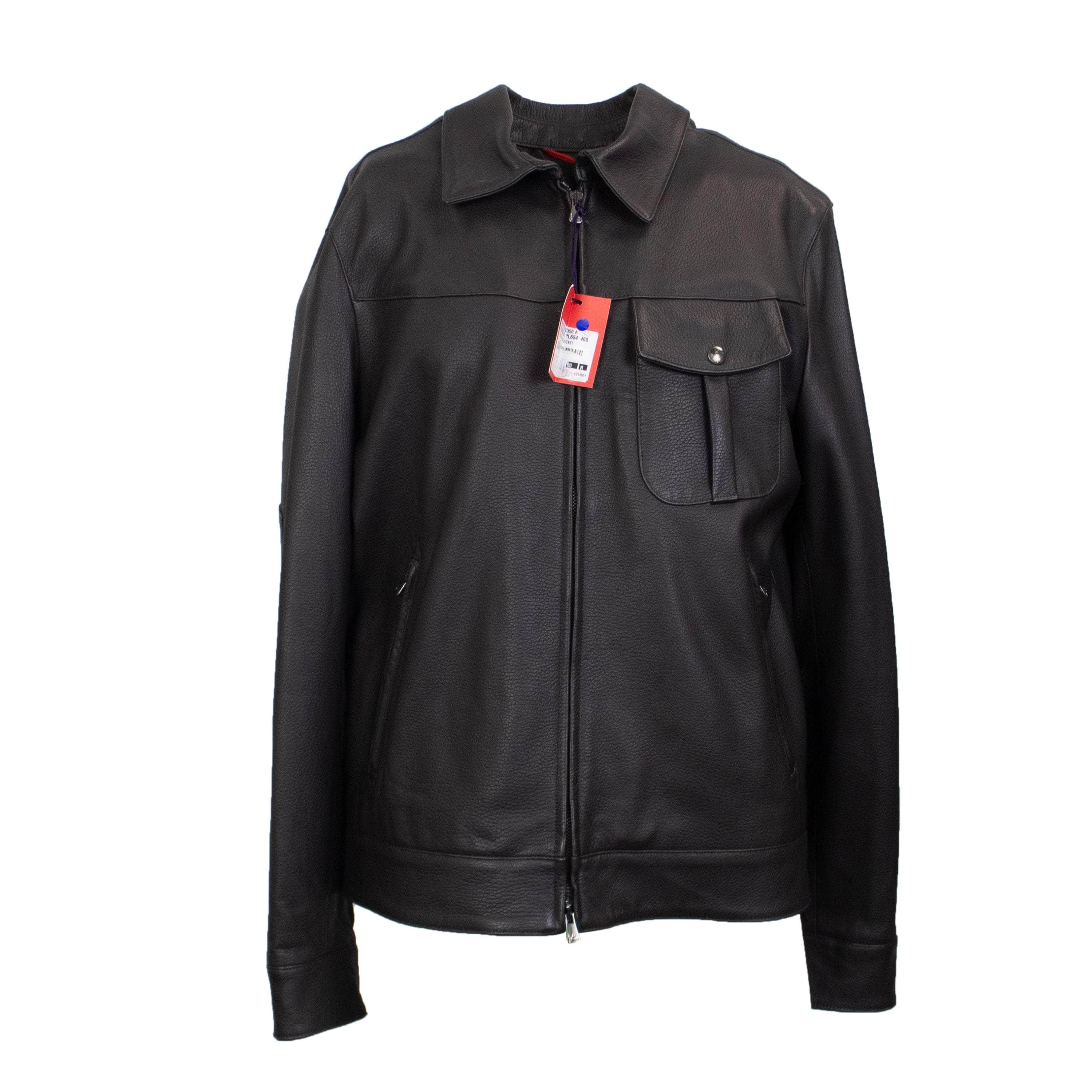 Isaia ISA-XOTW-0005/50 NWT ISAIA Dark Brown Flight Zipper Down Bomber Jacket Size 50 $7300 ISA-XOTW-0005/50