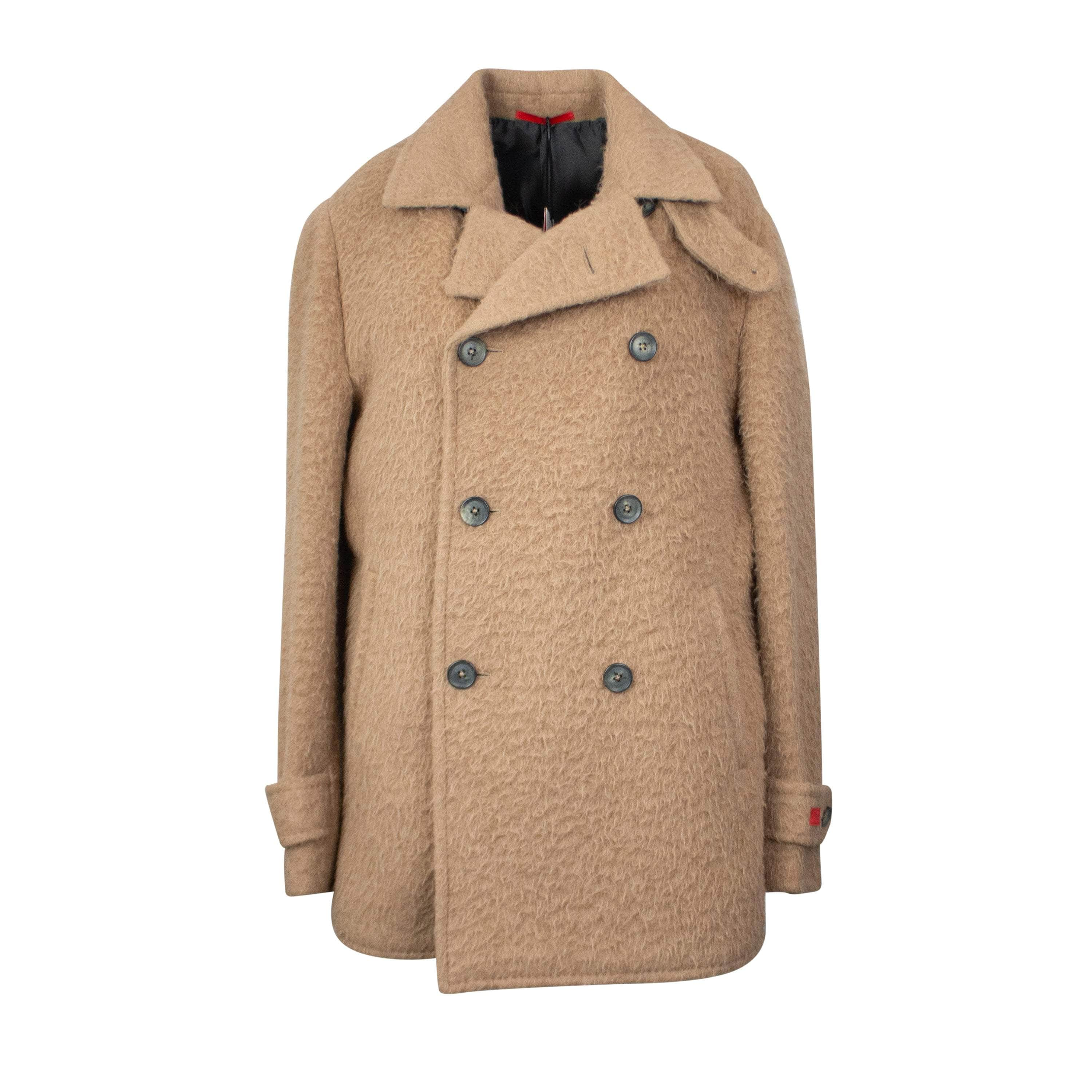 Isaia ISA-XOTW-0007/50 NWT ISAIA Tan Shearling Texture With Back Vent Jacket Size 50 $7000 ISA-XOTW-0007/50