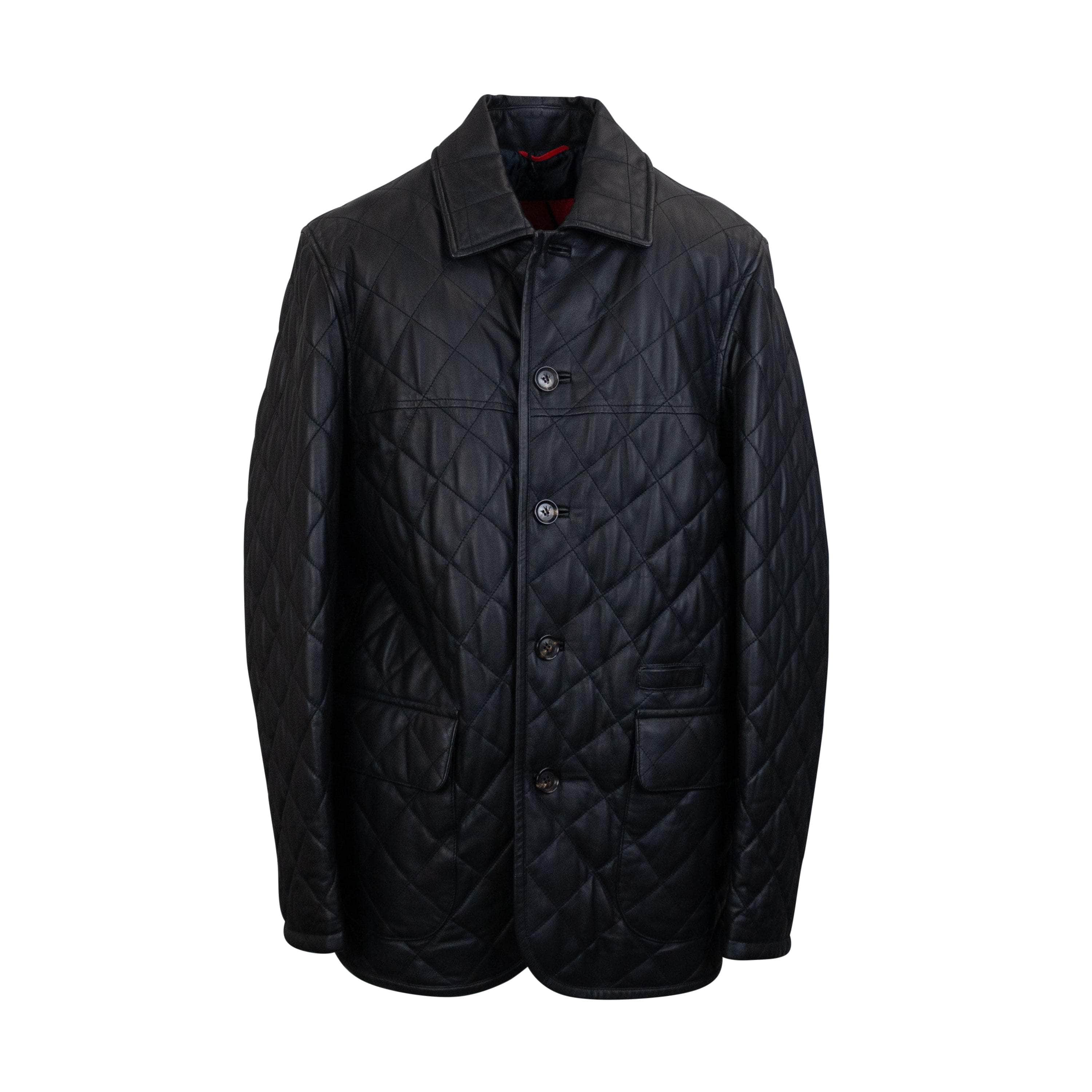 Isaia ISA-XTPS-0001/50 NWT ISAIA Black Diamond Quilted Button Down Shirt Size 50 $4500 ISA-XTPS-0001/50