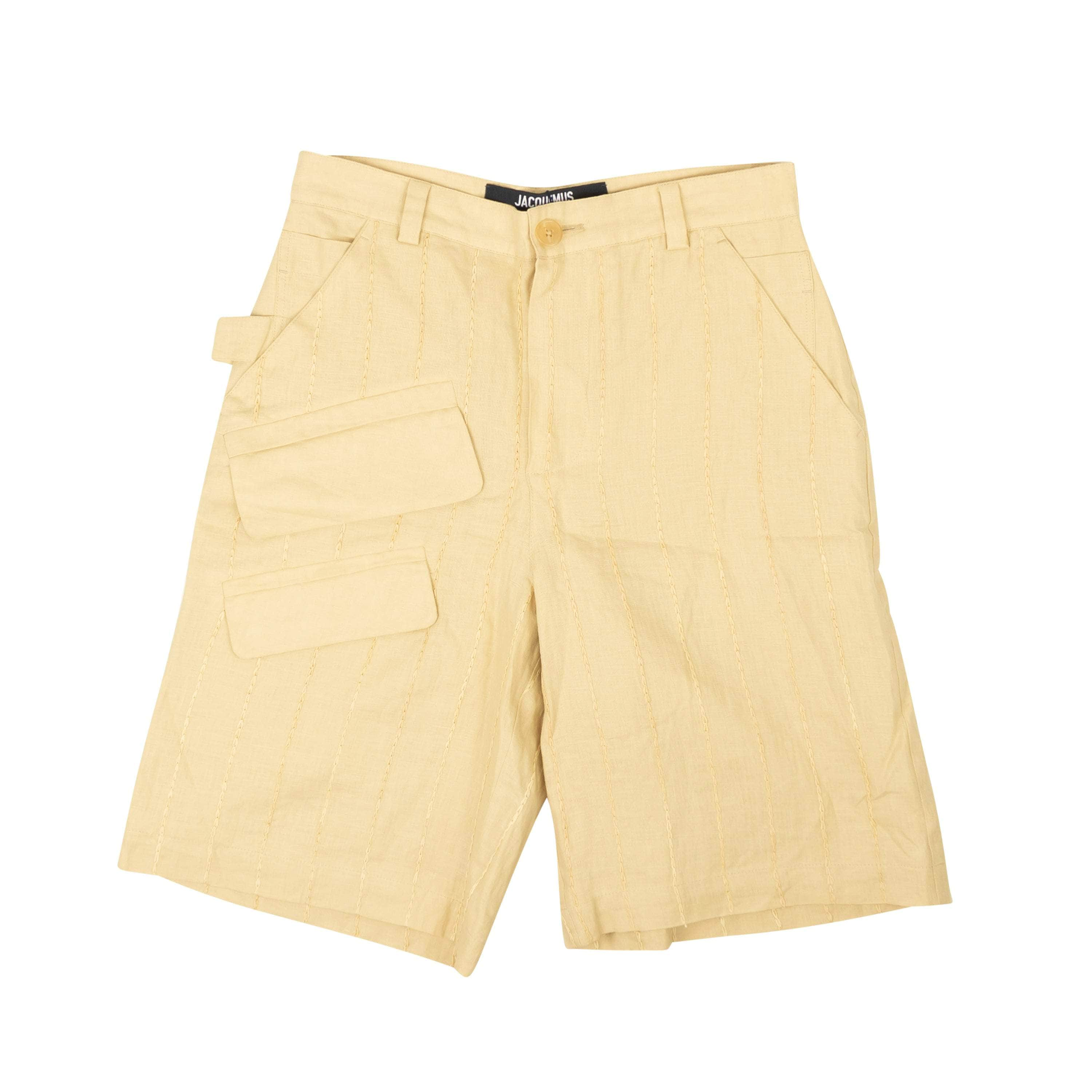 Jacquemus 95-JQM-1023/50 NWT JACQUEMUS Ecru Le Short Raphia Bermuda Shorts Size 50 $479 95-JQM-1023/50