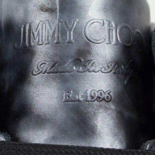 Jimmy Choo Sneakers 8 US Leather Hi-Top Sneakers - Gray / Black 59J-44/41 59J-44/41