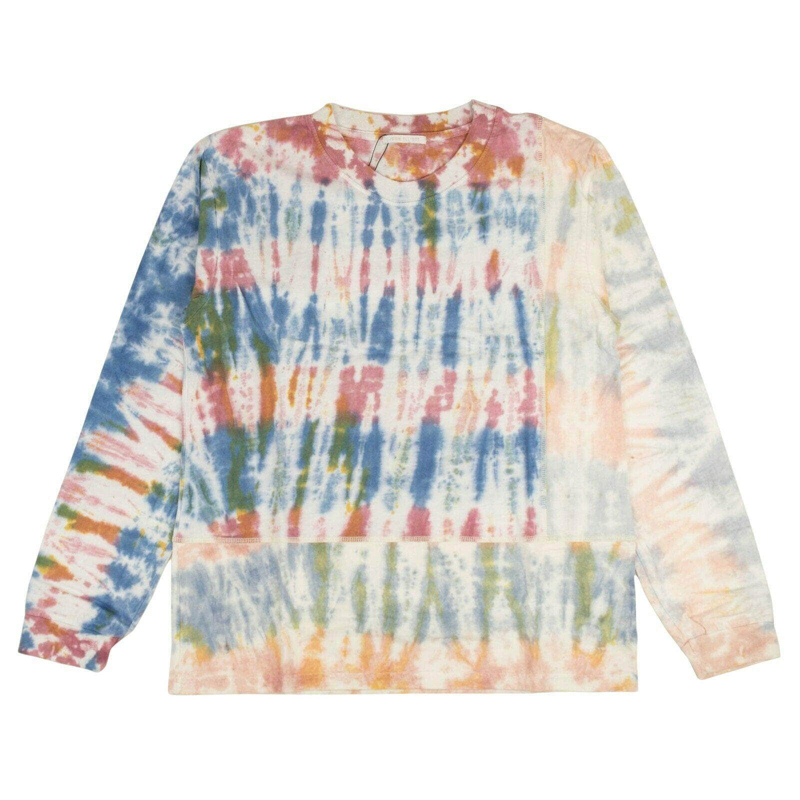 John Elliott 95-JEL-1176/0 NWT JOHN ELLIOTT White Reconstructed Tie Dye Long Sleeve T-Shirt Size 0 $228 95-JEL-1176/0