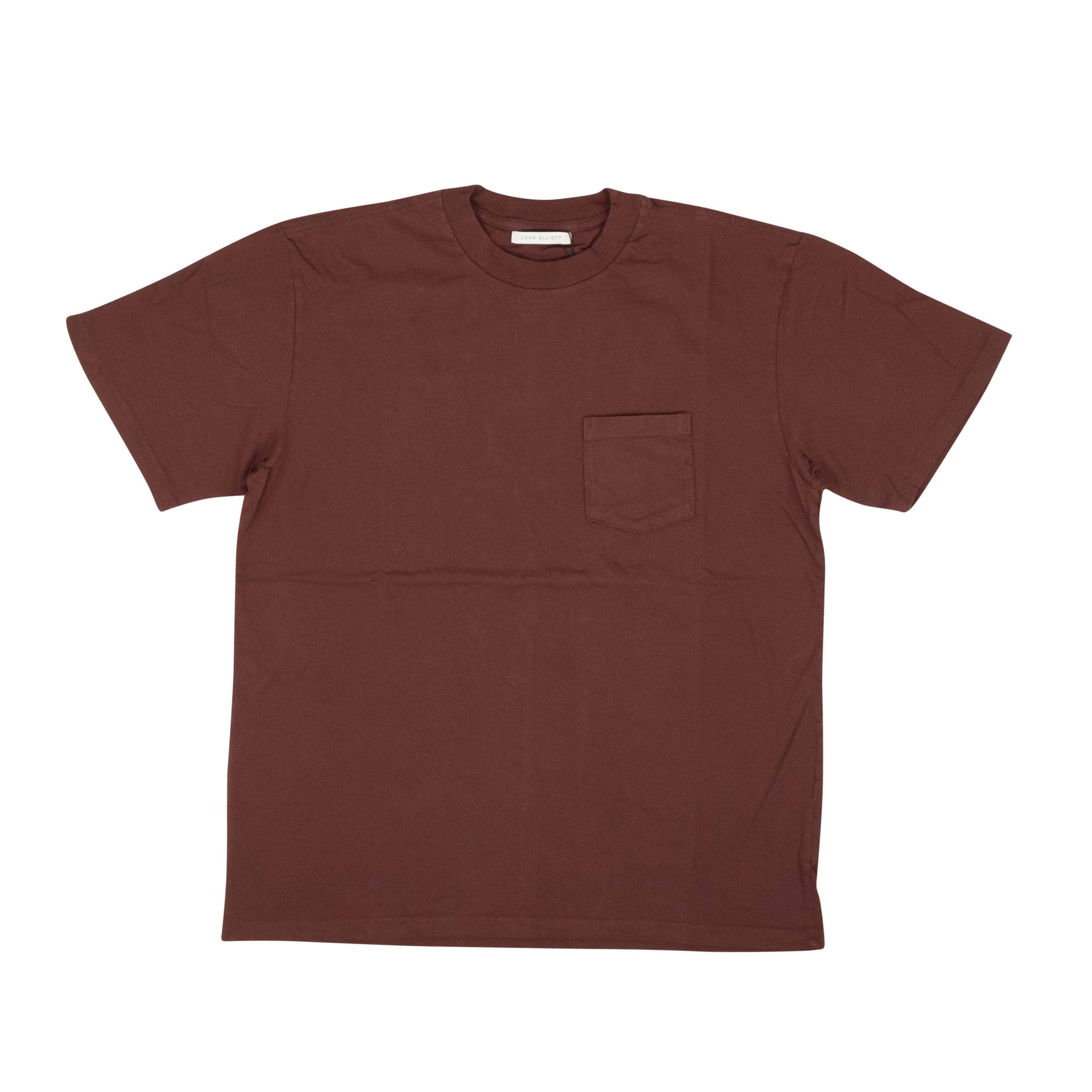 John Elliott JEL-XTSH-0022/2 NWT JOHN ELLIOTT Circus Maroon Cotton Lucky Pocket T-Shirt Size 2 $110 JEL-XTSH-0022/2