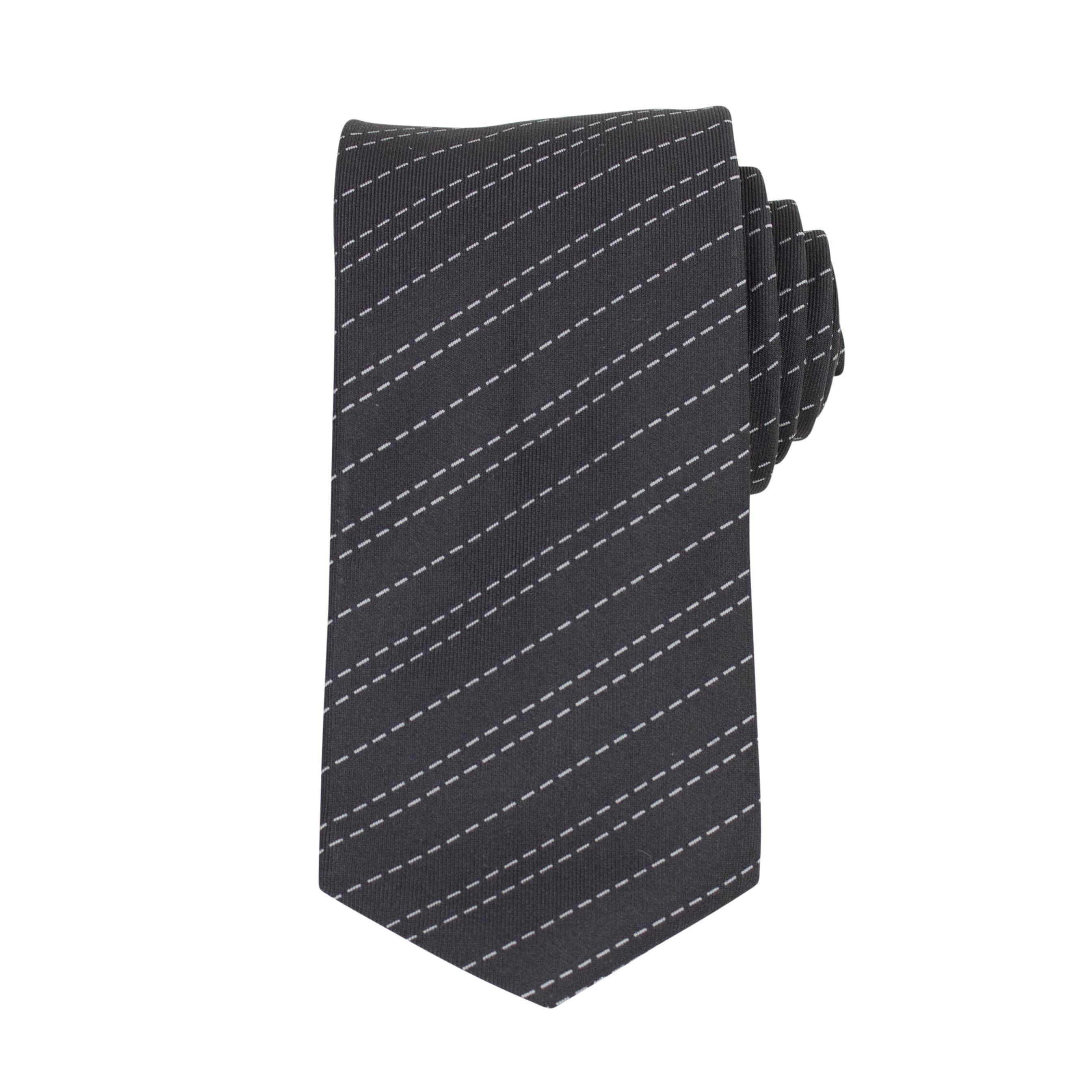 John Lobb 54LE-1503 New JOHN LOBB Black 100% Silk Striped Neck Tie $250 54LE-1503