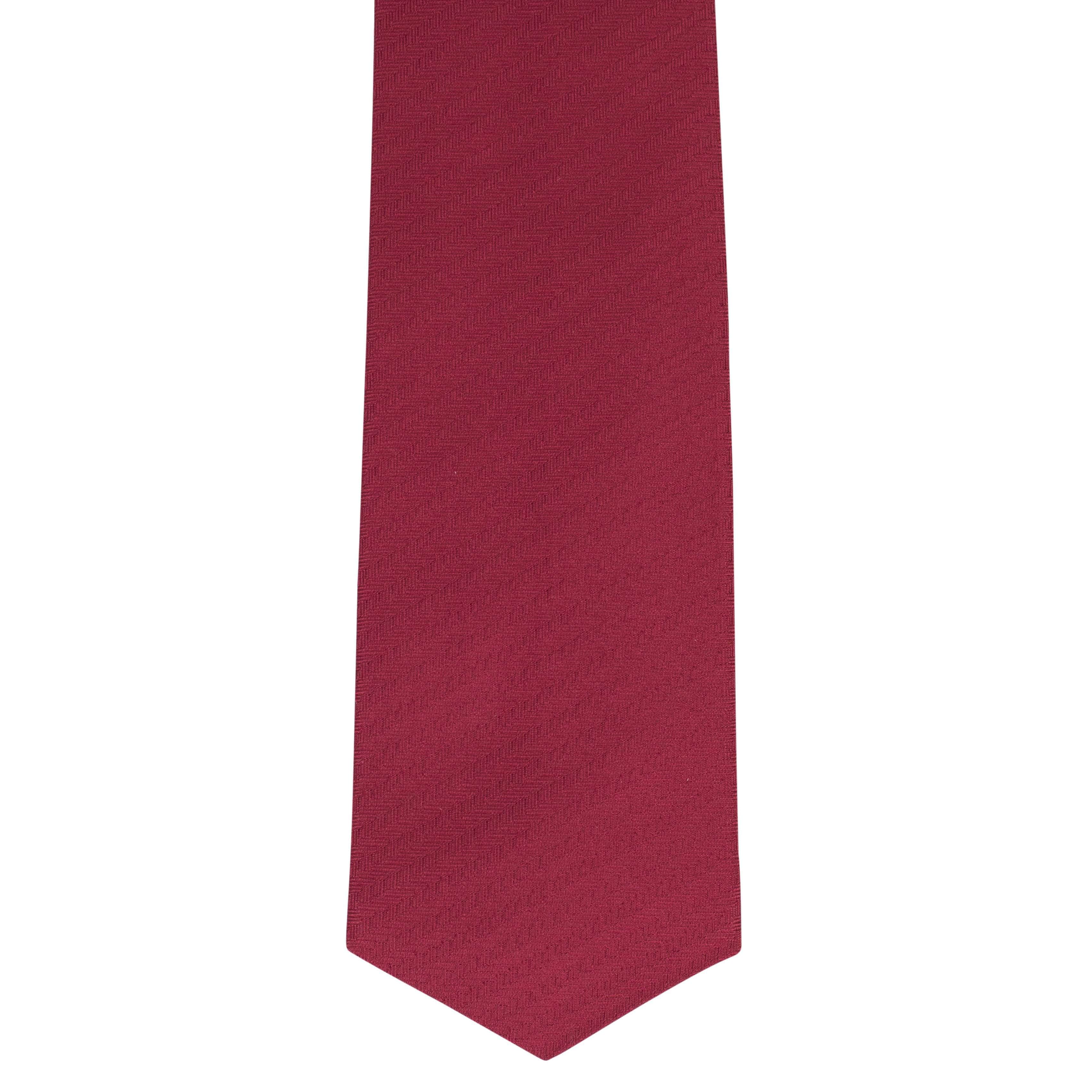 John Lobb Ties Silk Herringbone Neck Tie - Red 54LE-1509 54LE-1509