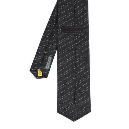Silk Striped Neck Tie - Black - GBNY