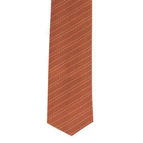 John Lobb Ties Silk Striped Neck Tie - Camel Brown 54LE-1505 54LE-1505
