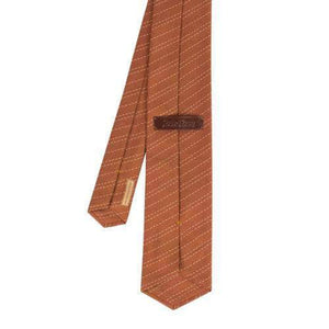 John Lobb Ties Silk Striped Neck Tie - Camel Brown 54LE-1505 54LE-1505