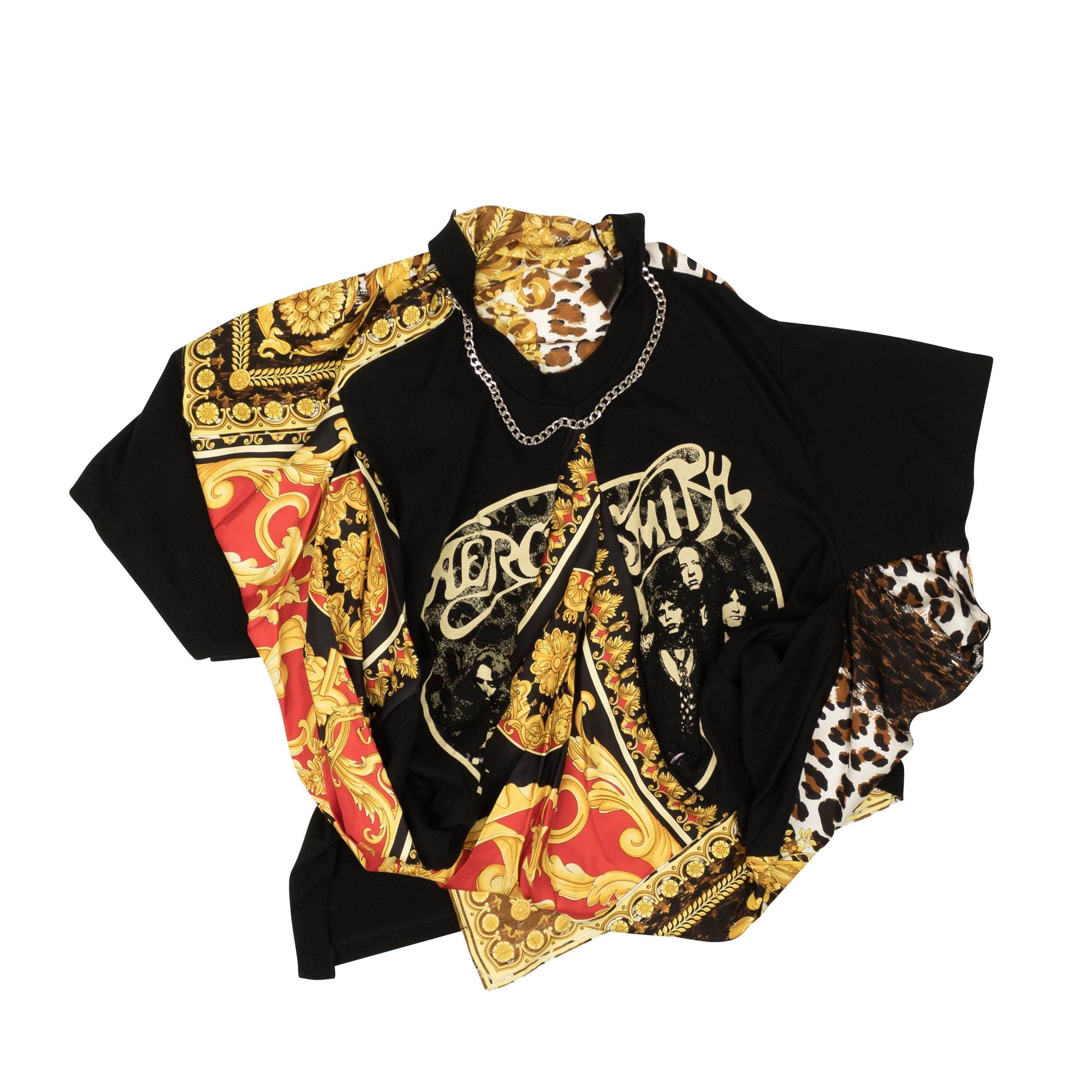 Junya Watanabe 1000-2000, couponcollection, gender-womens, junya-watanabe, main-clothing, size-l, size-m X Versace Black Aerosmith Scarf T-Shirt